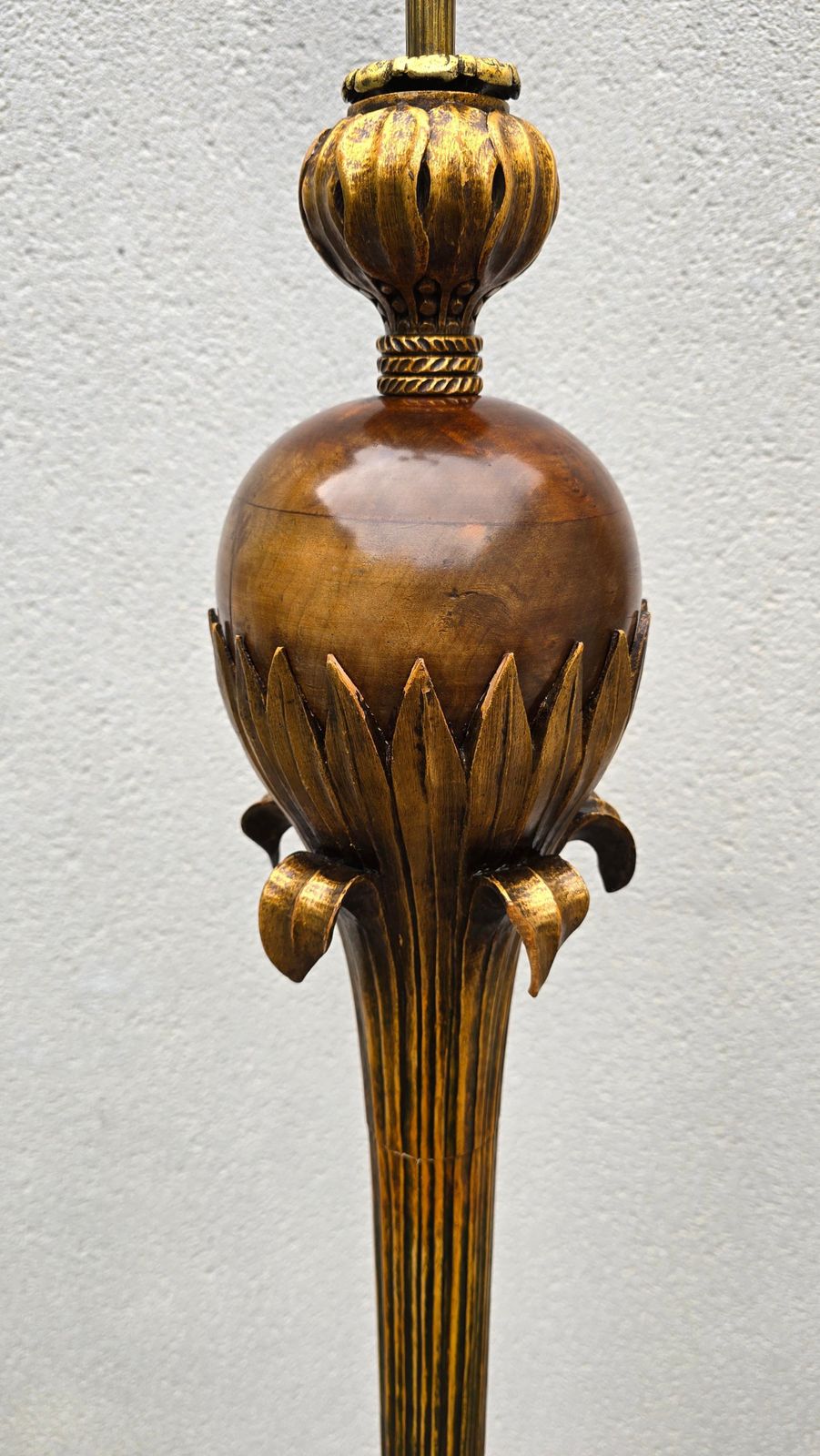 Gilded Wood Floor Lamp By Alfred Chambon, 1930s photo buy