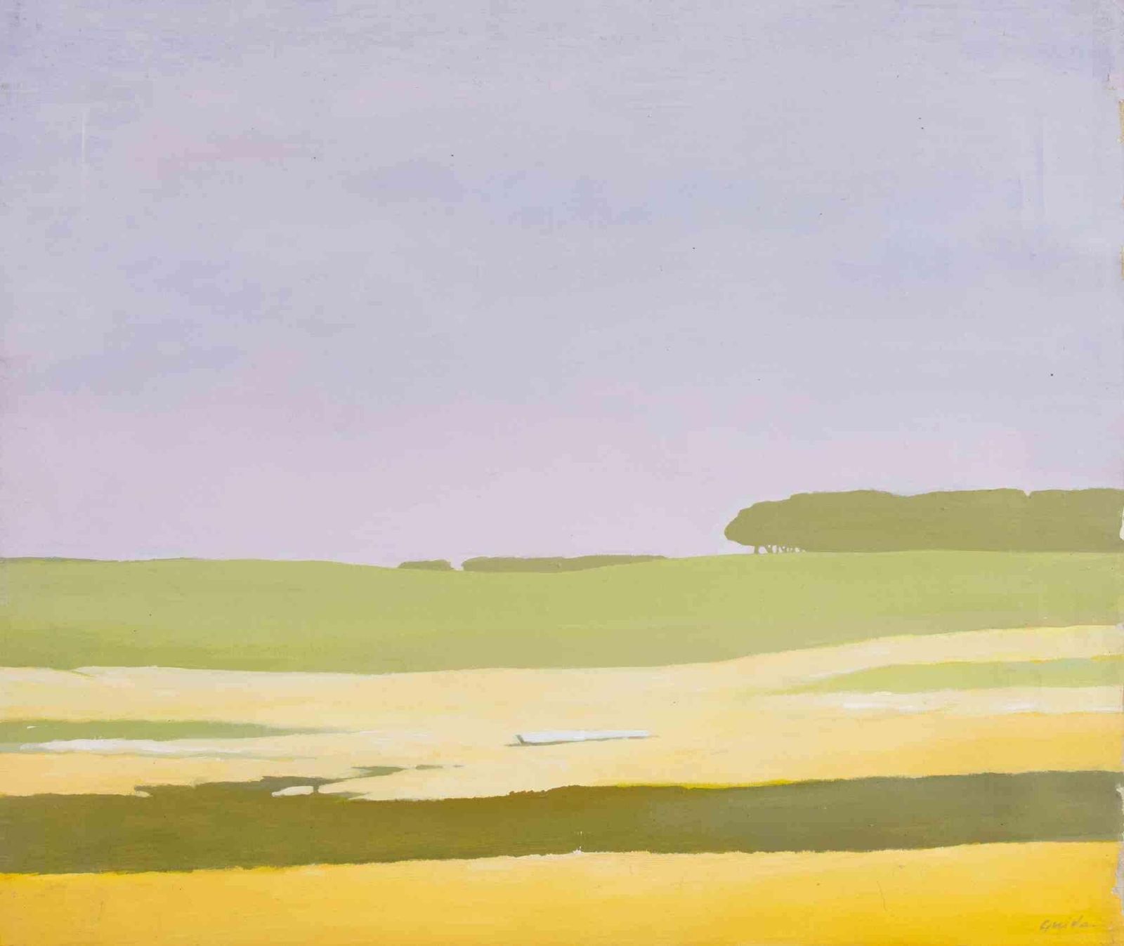 Gino Guidatrunk In The Meadow   Paint By Gino Guida   1980s1980s
