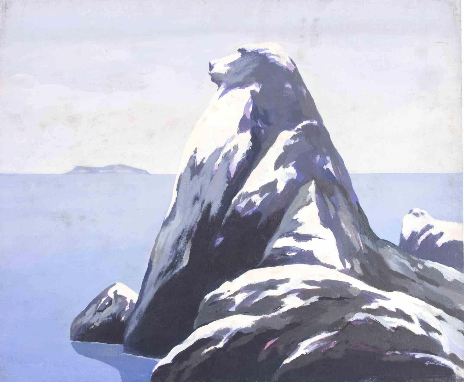Gino Guidathe Baboon (The Rock Of Capo D'orlando)   Paint By Gino Guida   1980s1980s