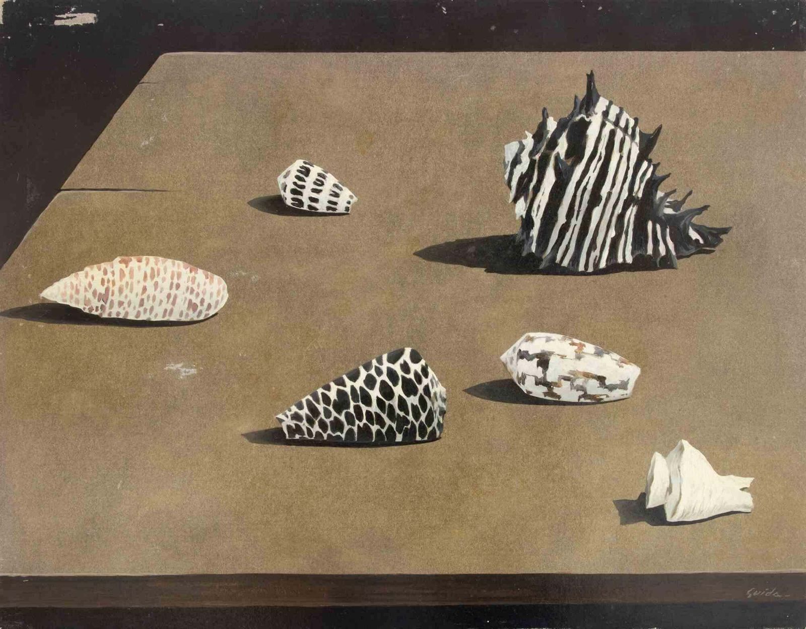 Gino Guidatable With Shells   Paint By Gino Guida   1980s1980s