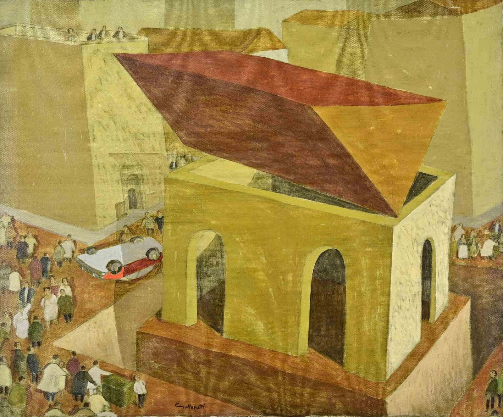 Alberto Galleratia Beautiful Day In The Center Of Rome   Paint By Alberto Gallerati   1970s1970s