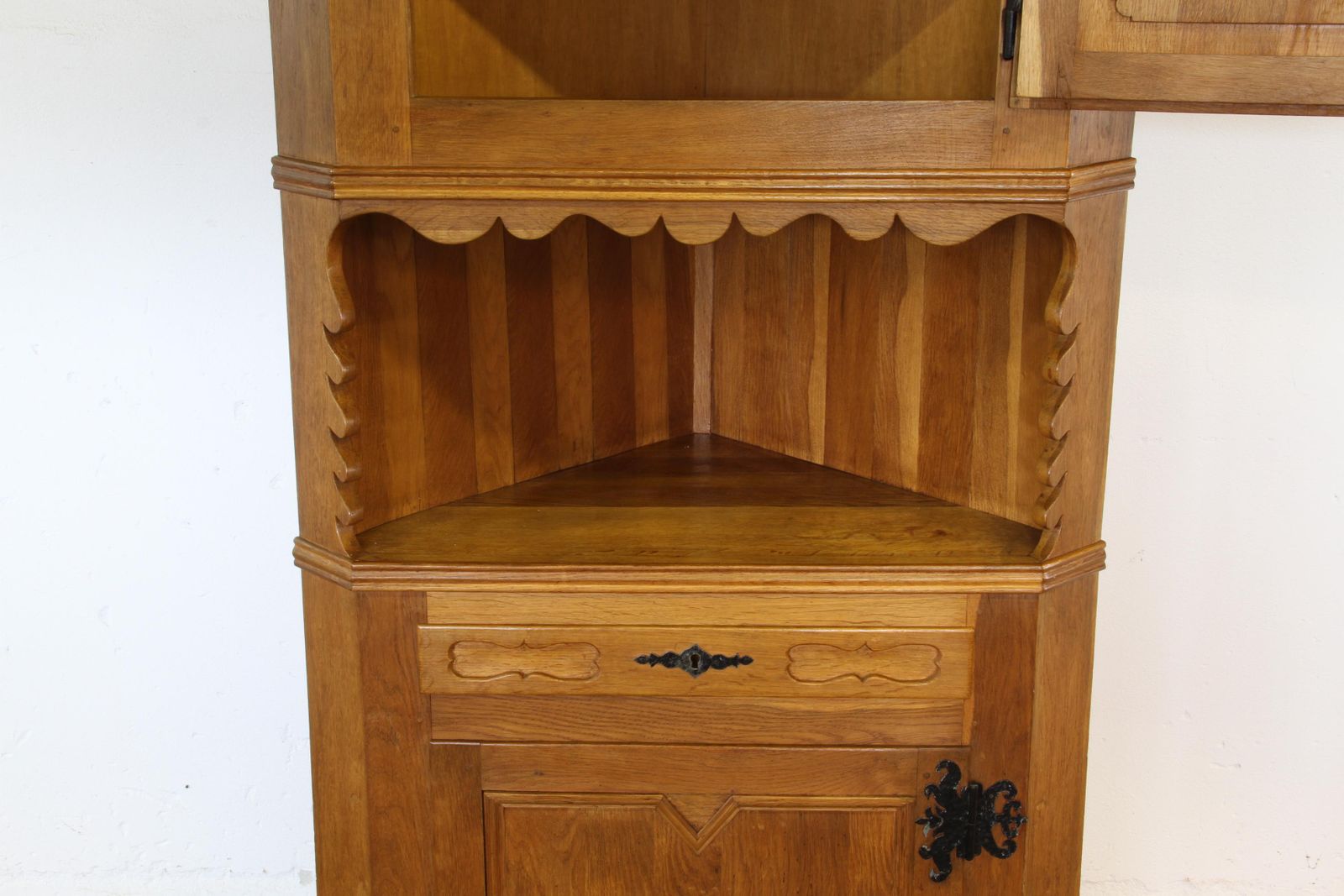 photo buy Vintage 1960s Corner Cabinet In Solid Oak Style Of Kjærnulf, Danish Modern