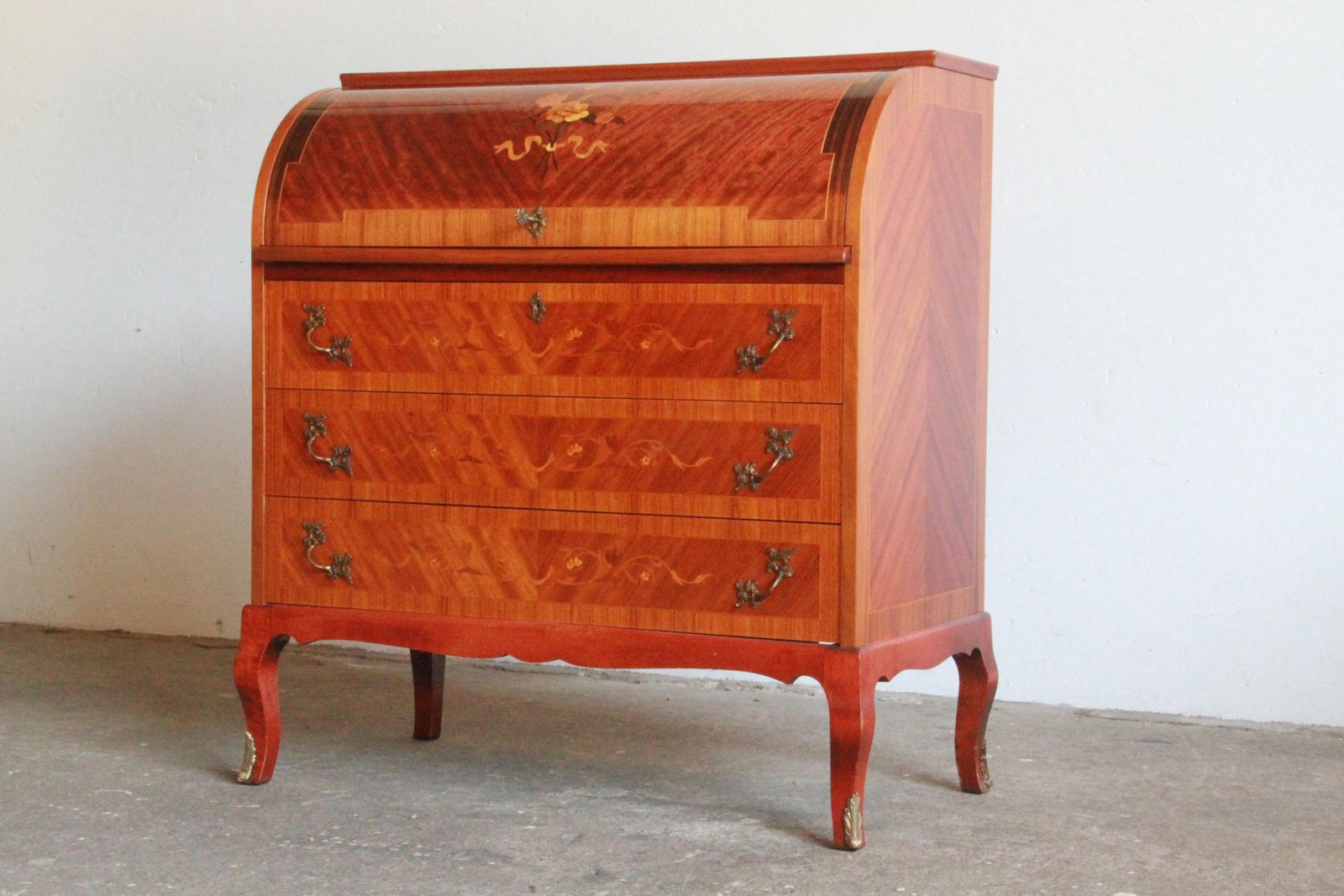 Danish Edmund Jørgensen Mid 20th Century Secretary Marquetry Cylinder Des photo furniture
