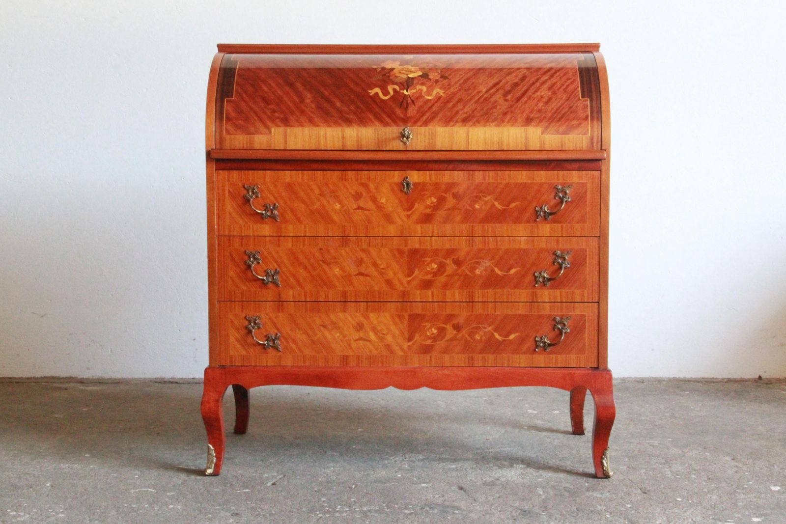 Danish Edmund Jørgensen Mid 20th Century Secretary Marquetry Cylinder Des photo vintage