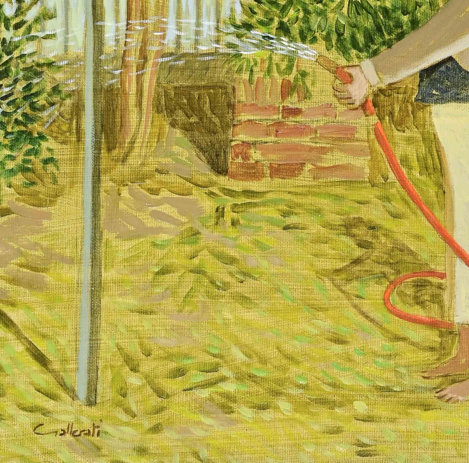 Alberto Galleratithe Little Garden On Via Della Partita   Paint By Alberto Gallerati   1970s1970s photo furniture