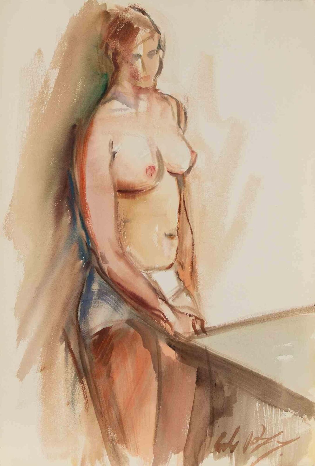 Carlo Ravagnannude Of Woman   Drawing By Carlo Ravagnan   1970s1970s