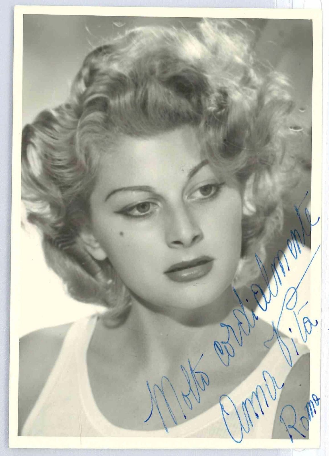 Unknownautographed Portrait Of Anna Vita   Vintage Photo   1960s1960s