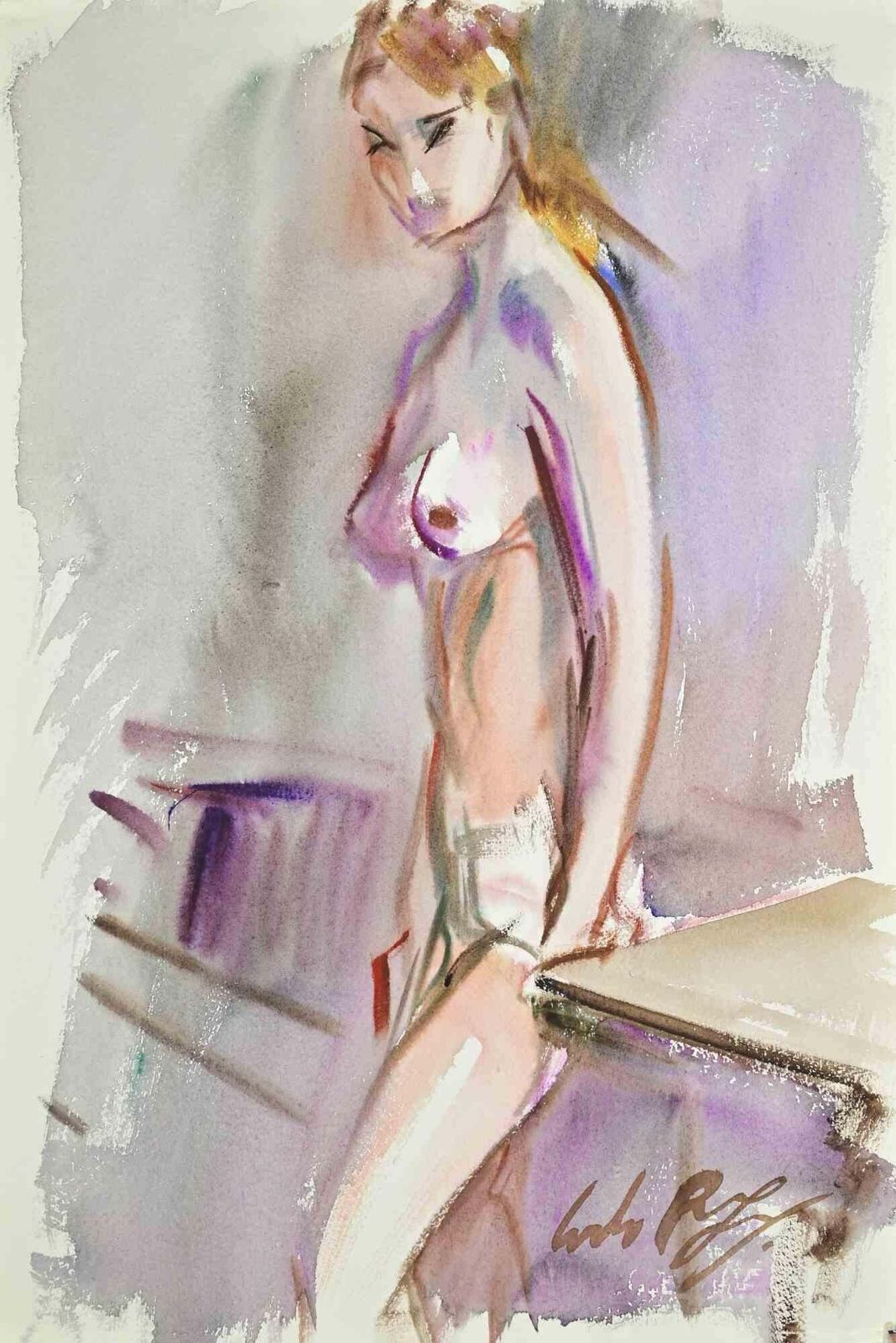 Carlo Ravagnannude Of Woman   Drawing By Carlo Ravagnan   1960s1960s