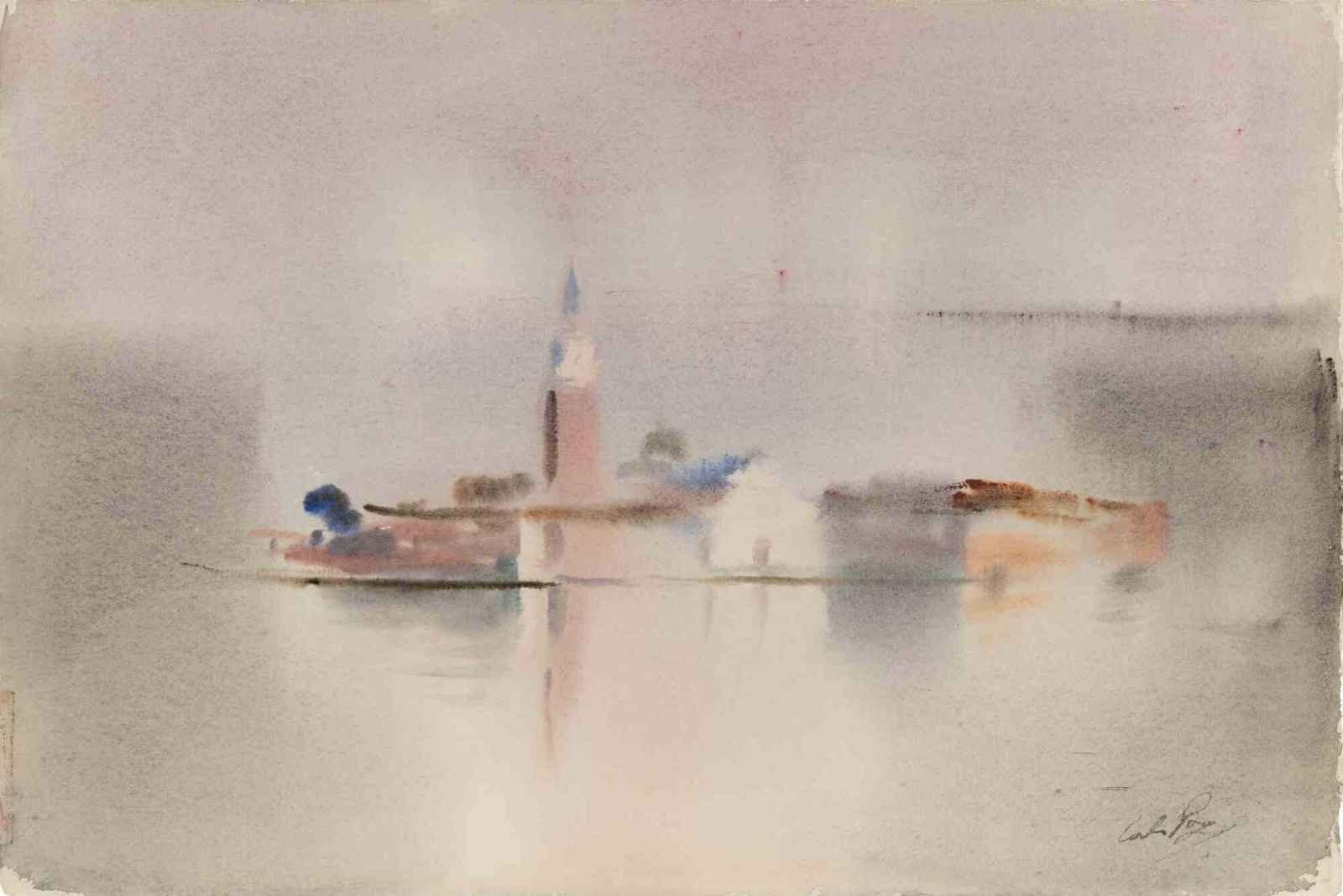 Carlo Ravagnanview Of Burano   Drawing By Carlo Ravagnan   1970s1970s