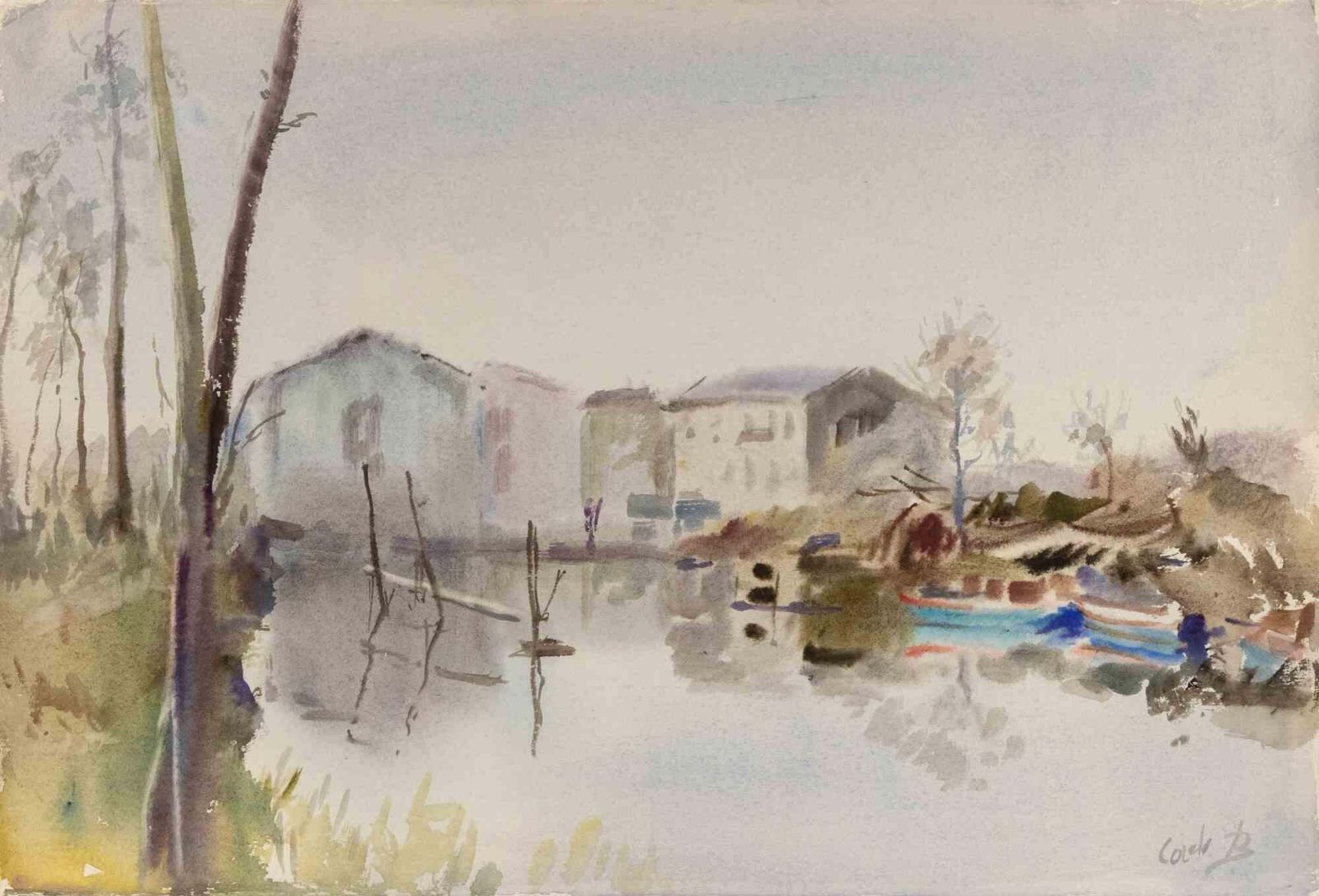 Carlo Ravagnanview Of Burano   Drawing By Carlo Ravagnan   19781978