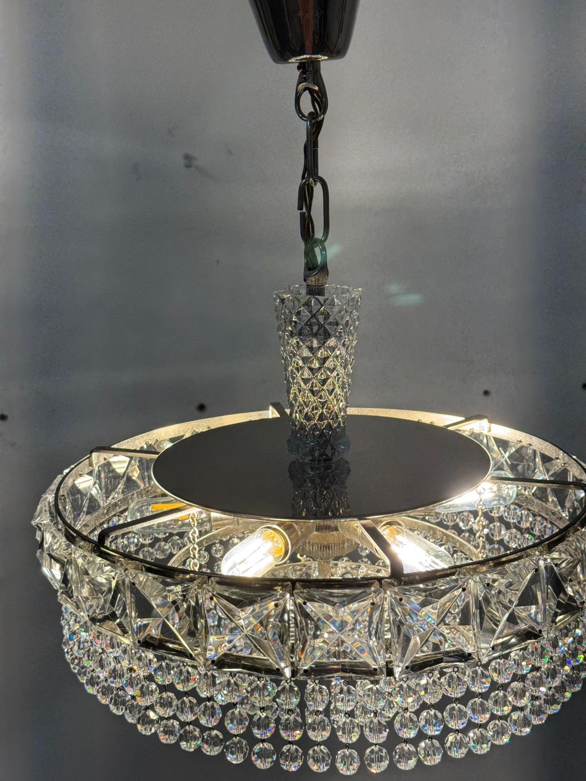 photo buy Nickel Plated Cut Crystal Chandelier