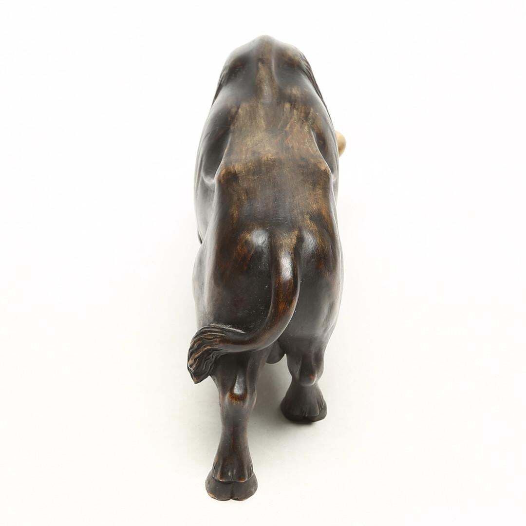 Art Deco Rare Wooden Ox Sculpture From 1932 photo for sale