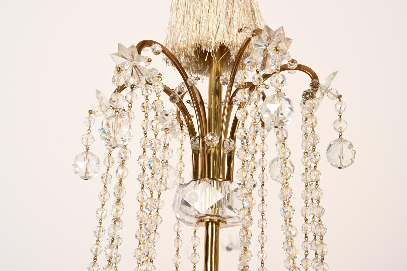 photo for sale Brass Cat Crystal Chandelier By J.L Lobmeyr