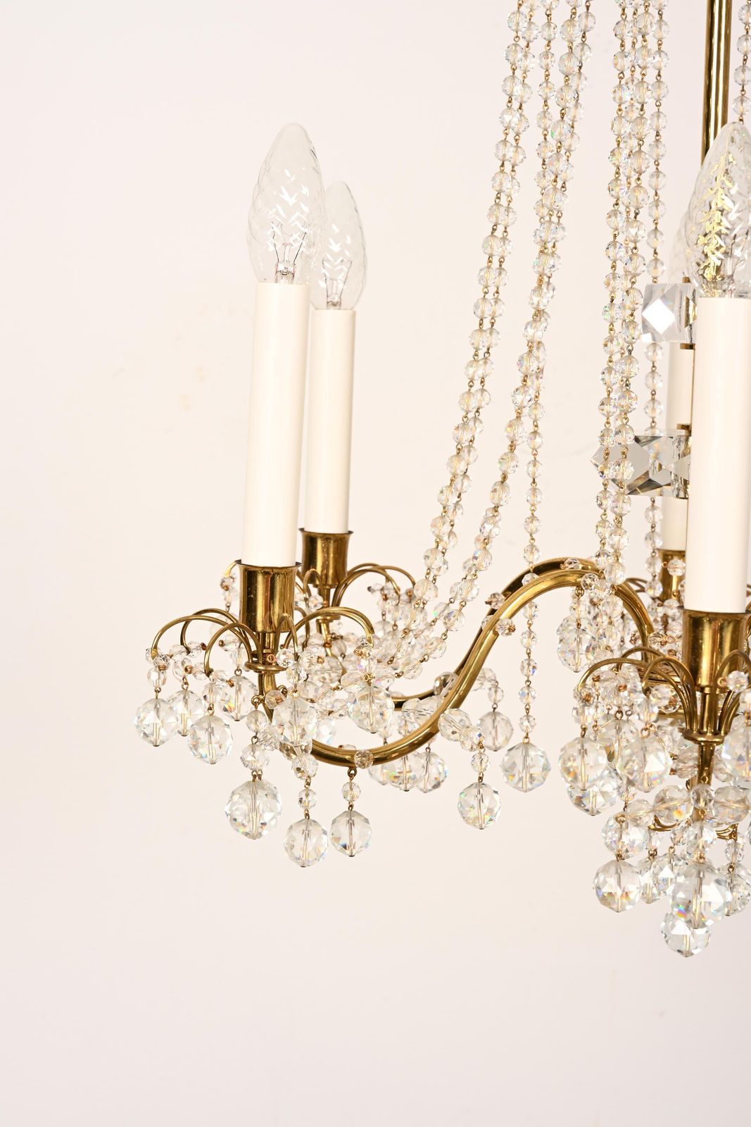 2634.0 Brass Cat Crystal Chandelier By J.L Lobmeyr photo