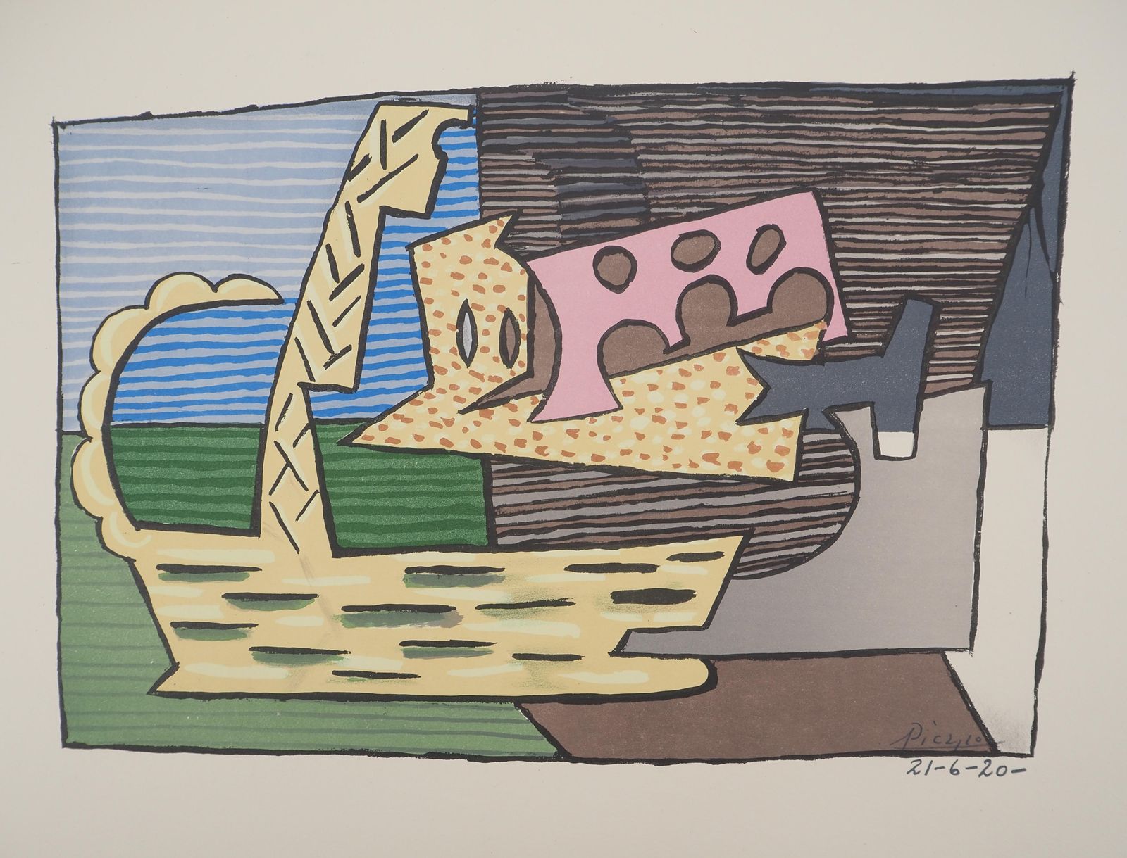 (After) Pablo Picassocubist Still Life   Lithograph And Stencil, Signed1946 photo for sale