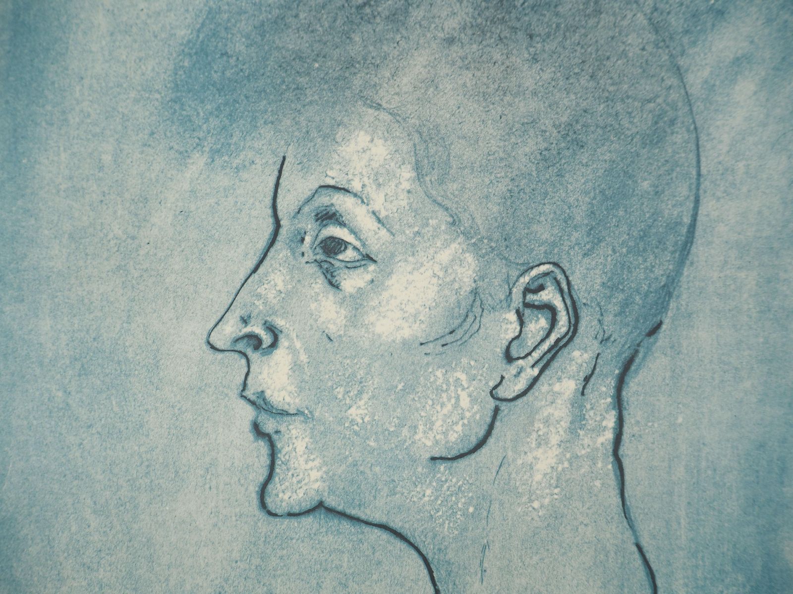 (After) Pablo Picassoblue Period: Portrait Of A Woman   Lithograph And Stencil, Signed1946 photo Art