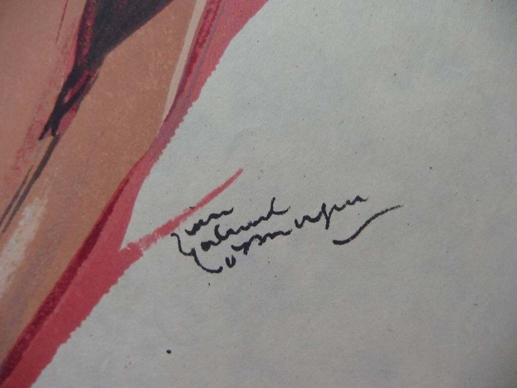 Jean Gabriel Domerguegirl In Red   Original Lithograph   Mourlot, 19561956 photo furniture