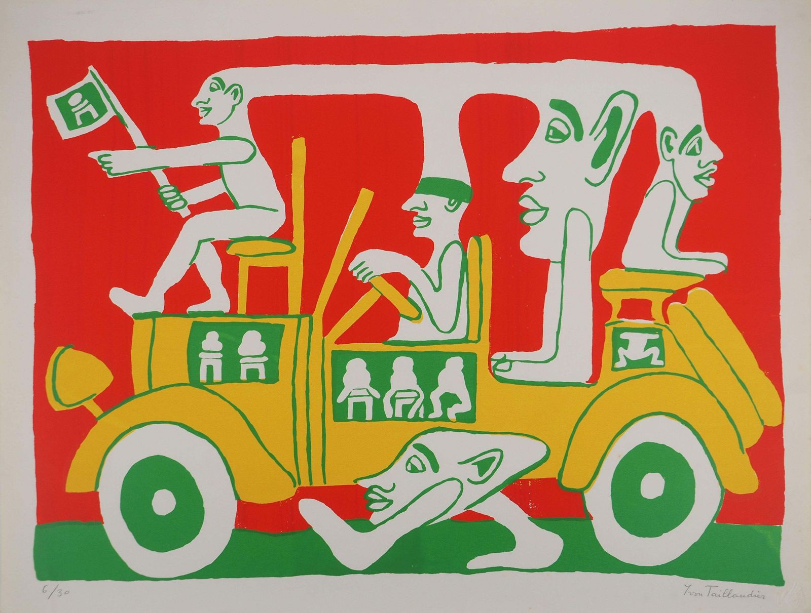 Yvon Taillandierthe Catitipede's Journey   Original Handsigned Screen Print