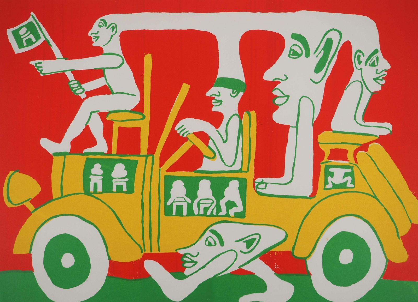 Yvon Taillandierthe Catitipede's Journey   Original Handsigned Screen Print photo Art