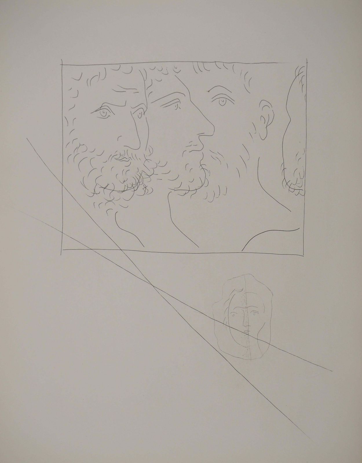Pablo Picassométarmorphoses D'ovide, Four Heads   Original Etching (Baer #151)1936