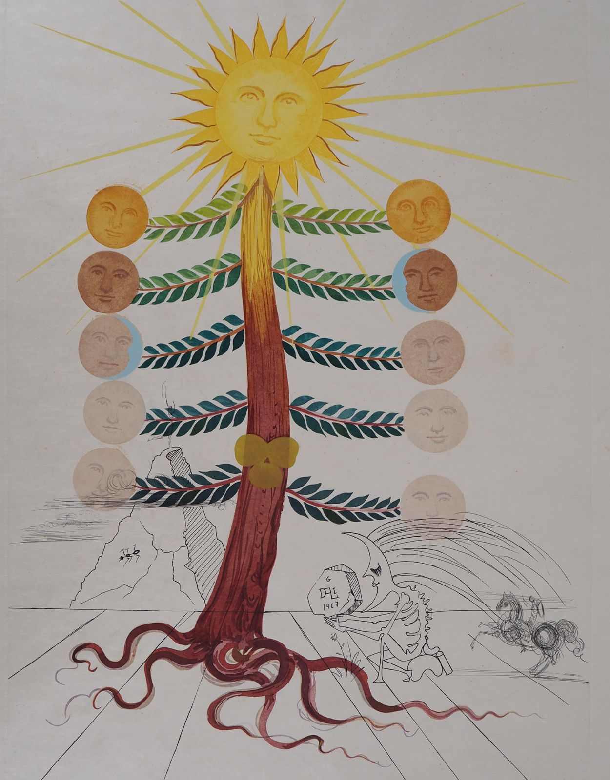 photo furniture Salvador Dalí­Flordali : Luna Geminata (Moon)   Original Etching, Handsigned (Field 68 3f)1968