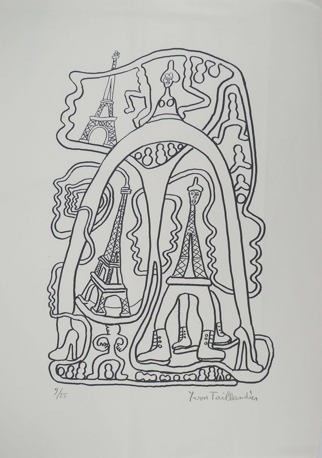 Yvon Taillandierthe Parisian : The Iron Lady   Original Handsigned Screen Print