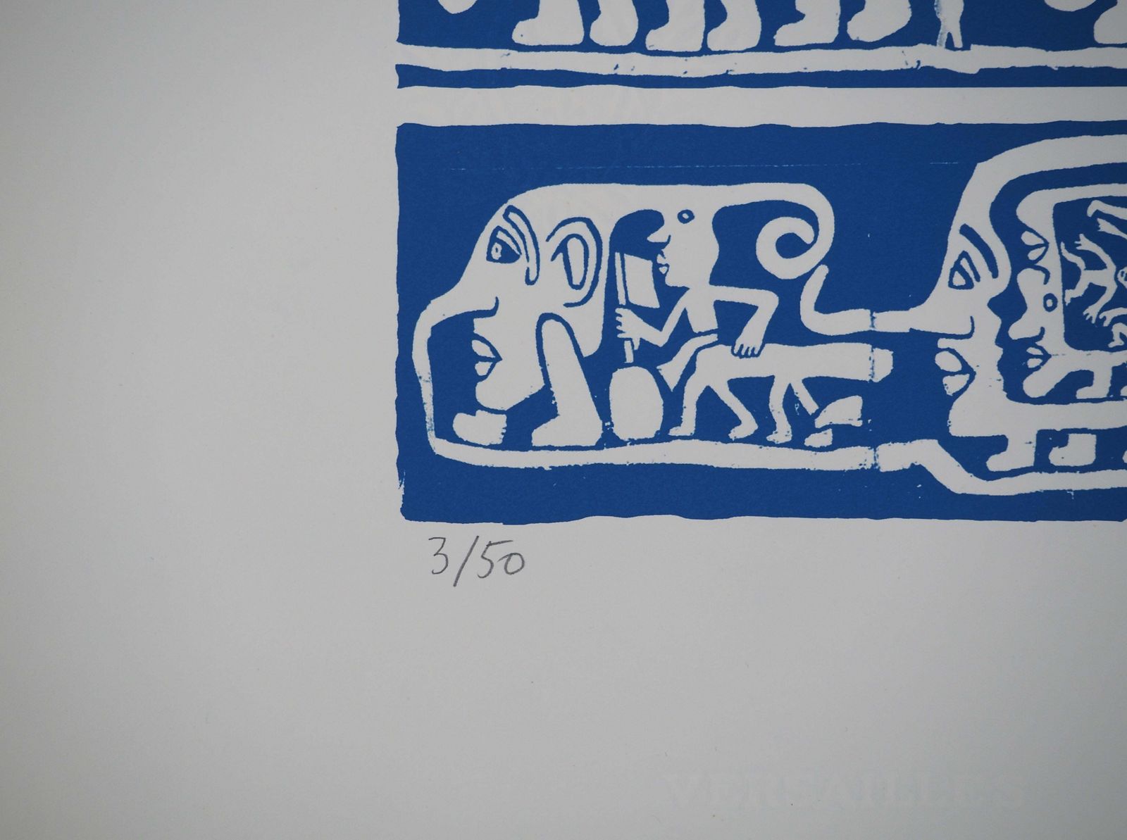 Yvon Taillandiercatitipede With Blue Faces   Original Handsigned Screen Print photo furniture