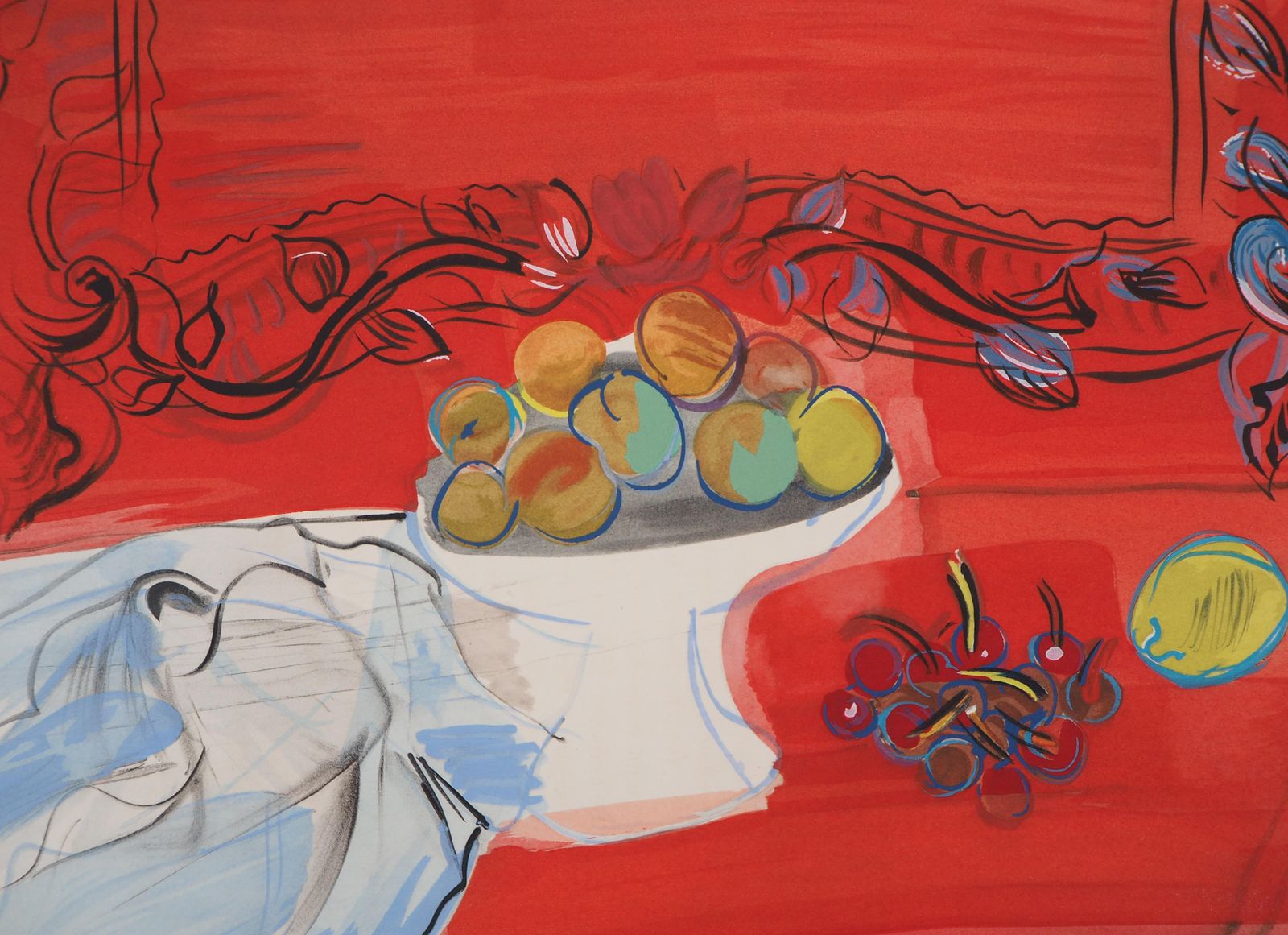 Raoul Dufystill Life With Fruits   Original Lithograph1953