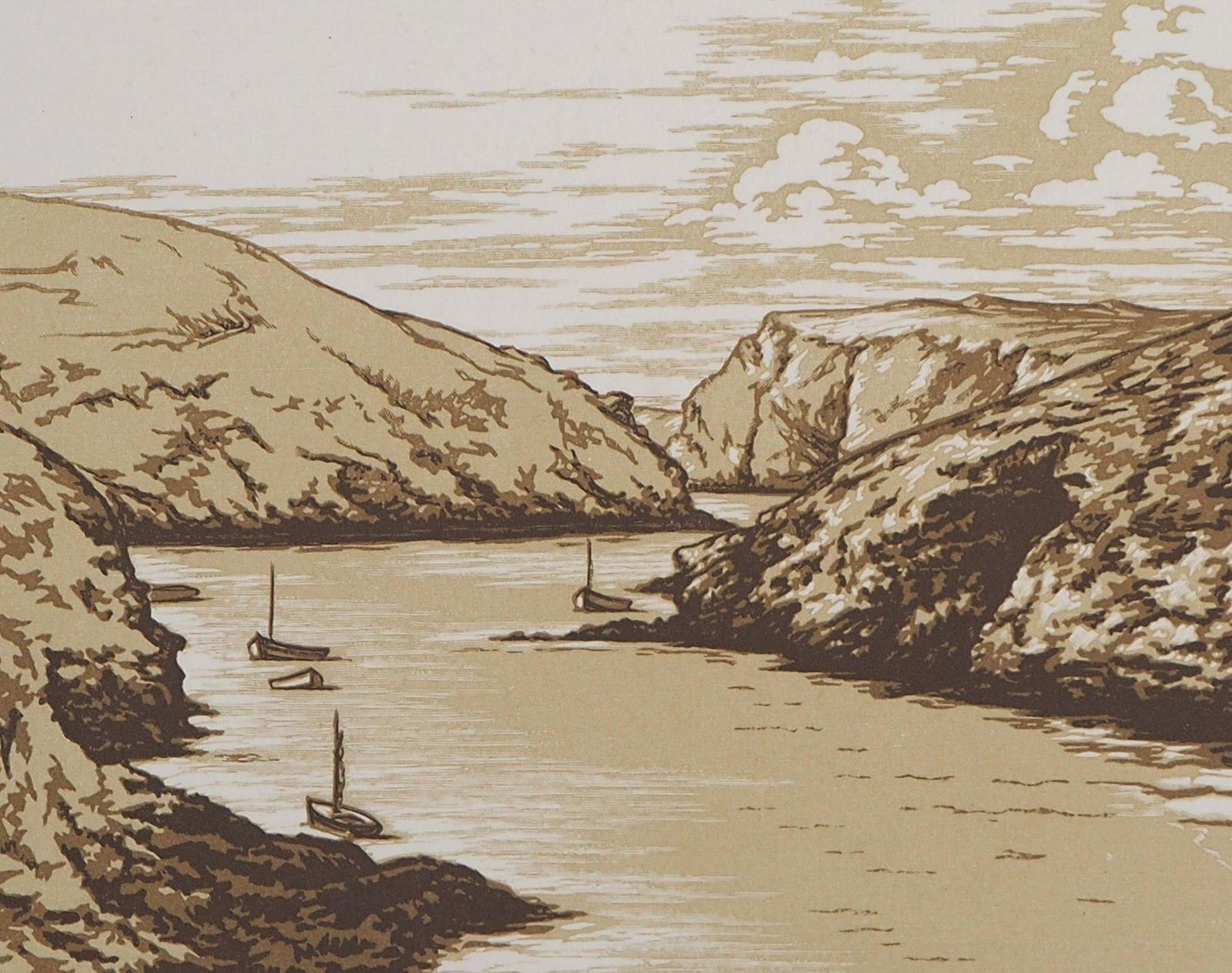 Camille Beltrandseascape : Sailboats At Belle Isle   Original Wooodcut, Handsigned & Numbered1929 photo Art