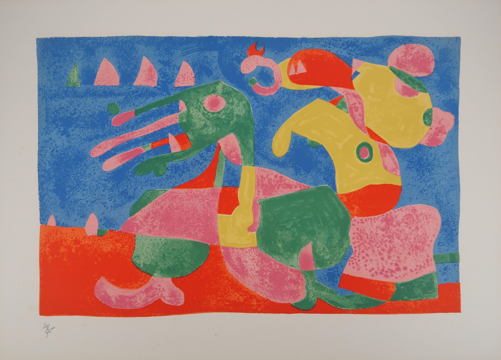 Joan Miróthe Surrealist Animal, King Ubu   Original Lithograph (Maeght #414)1966 photo furniture