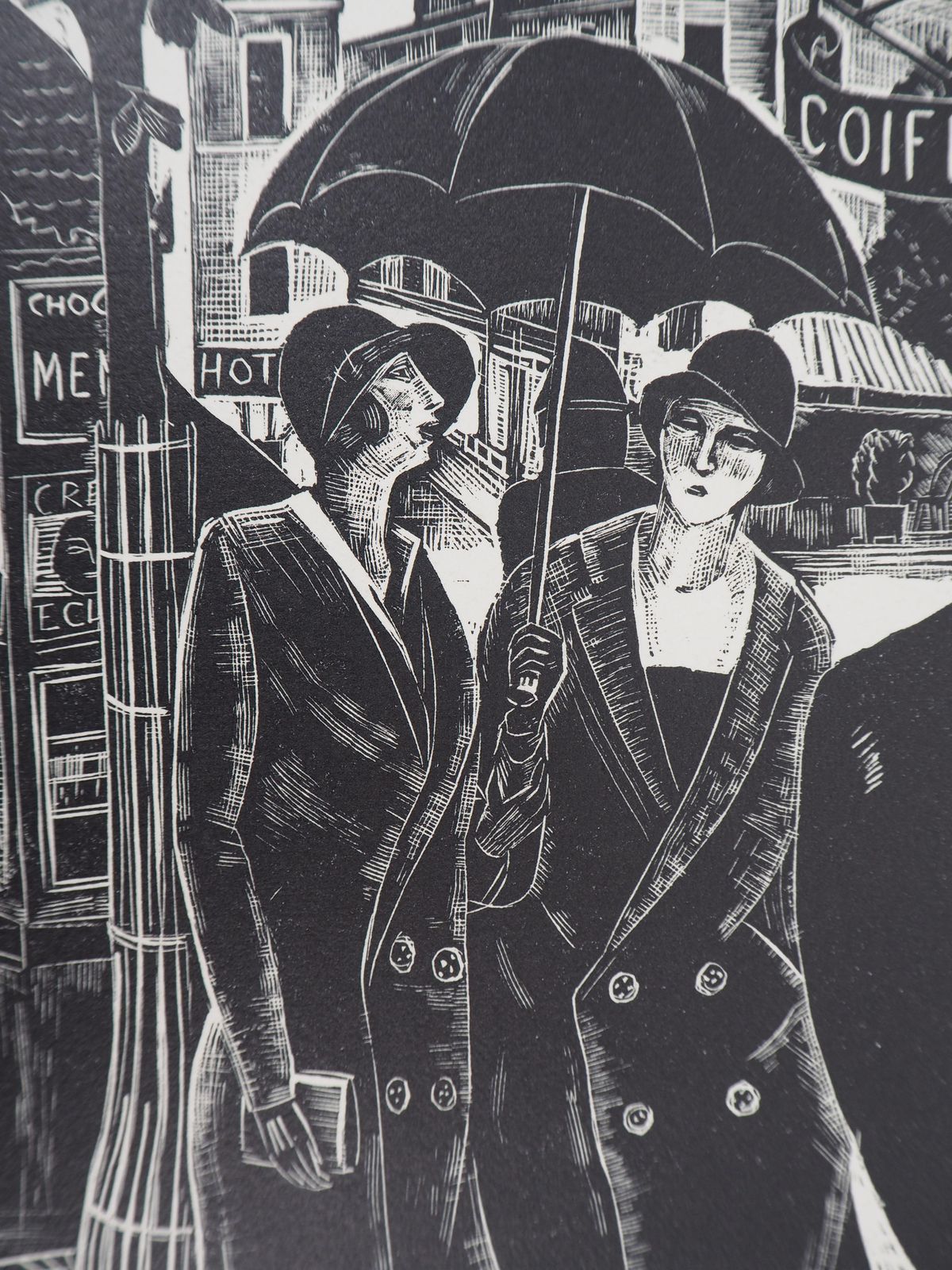 Jean Lombardparis : Rainy Day   Original Wooodcut, Handsigned And Numbered / 1601925 photo 177.0