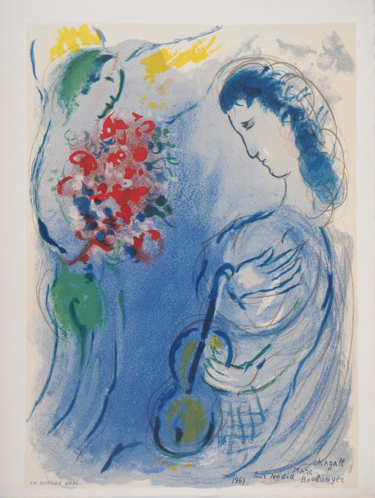 Marc Chagallmusic Angel   Stone Lithograph   Catalog Raisonne : Mourlot #Cs251967