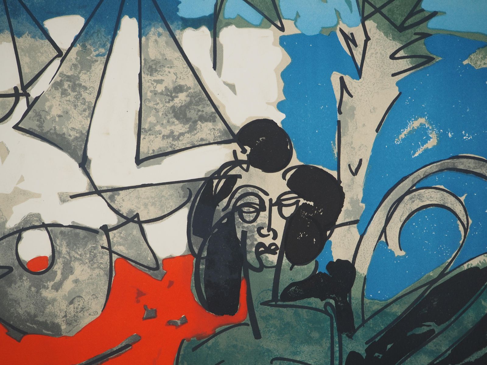 Claude Venardseascape : Bather And Boats   Original Lithograph, Handsigned And Numbered /100 photo Art