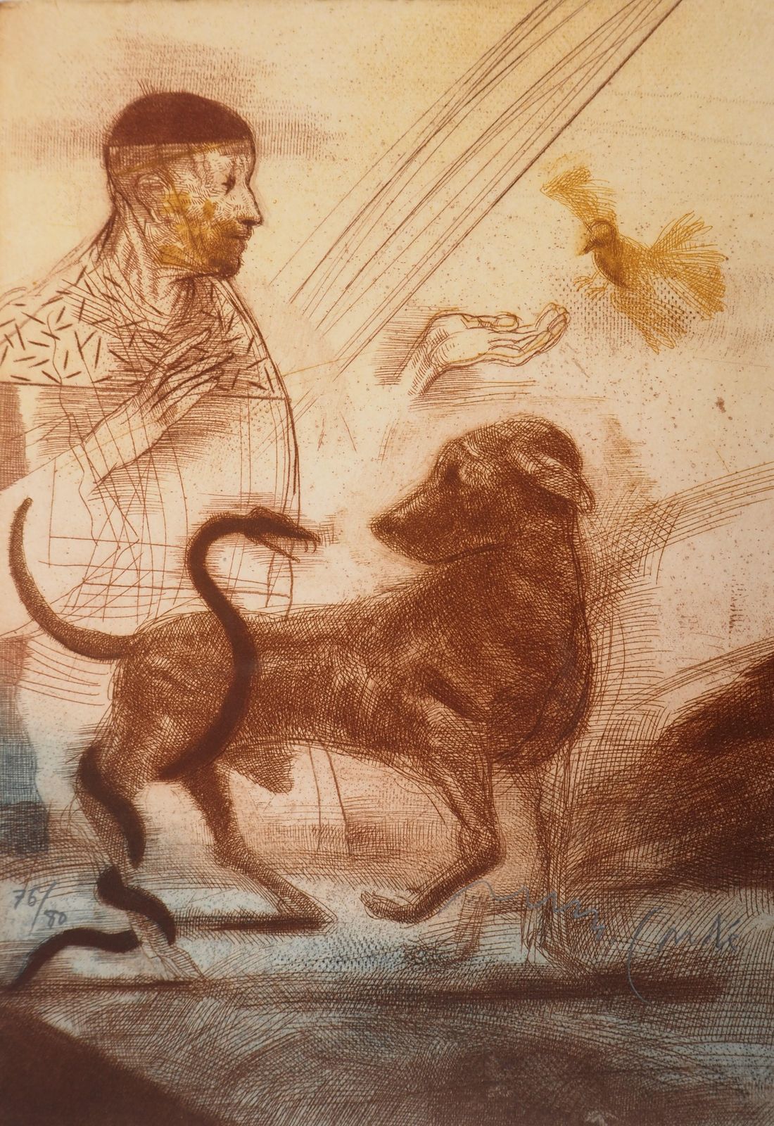 Miguel Condeveterinarian, Animal Lover   Original Etching, Handsigned & Numbered /801981