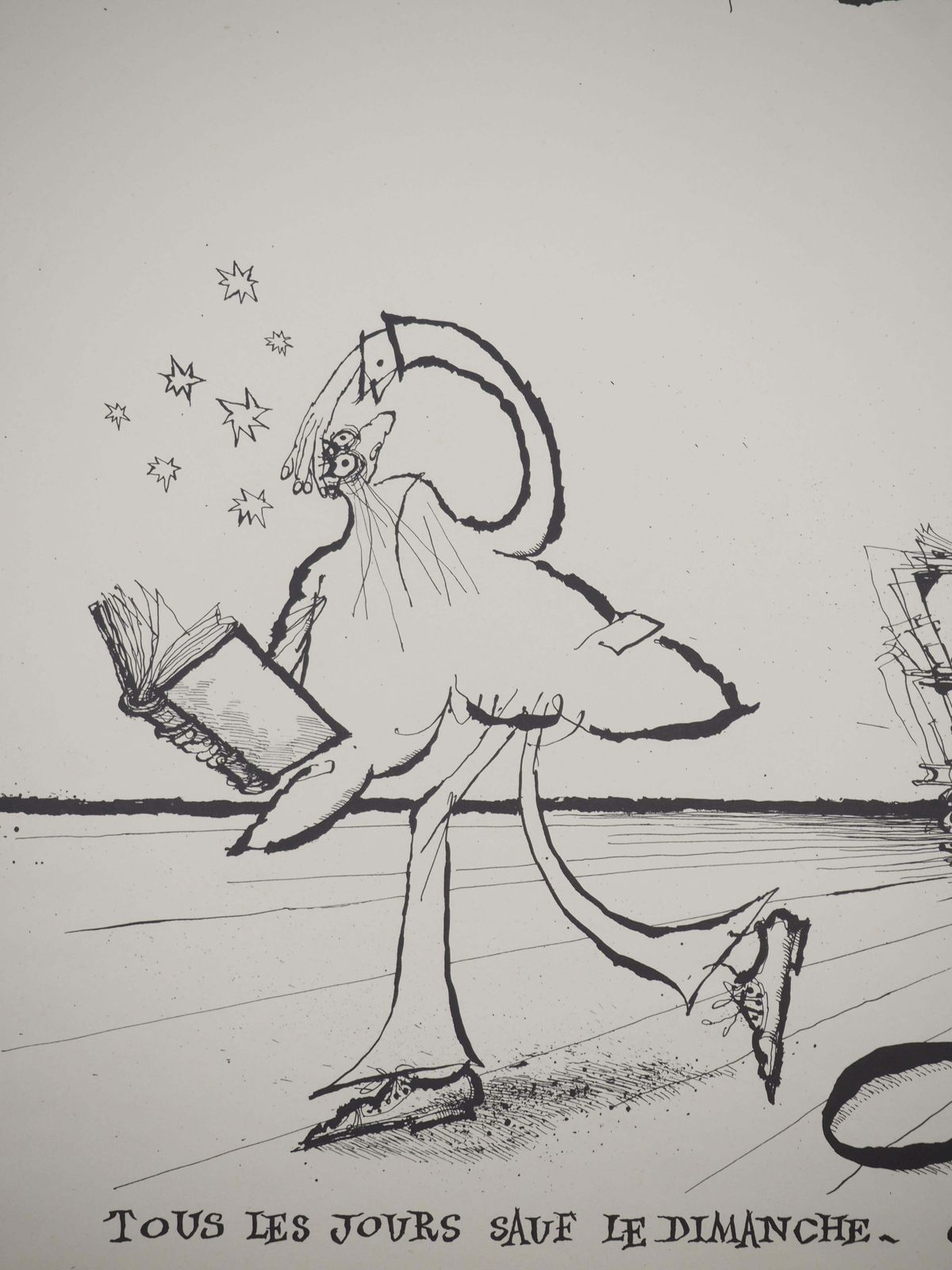 Ronald Searlethe Book Lover   Original Lithograph, Signed1973 photo furniture