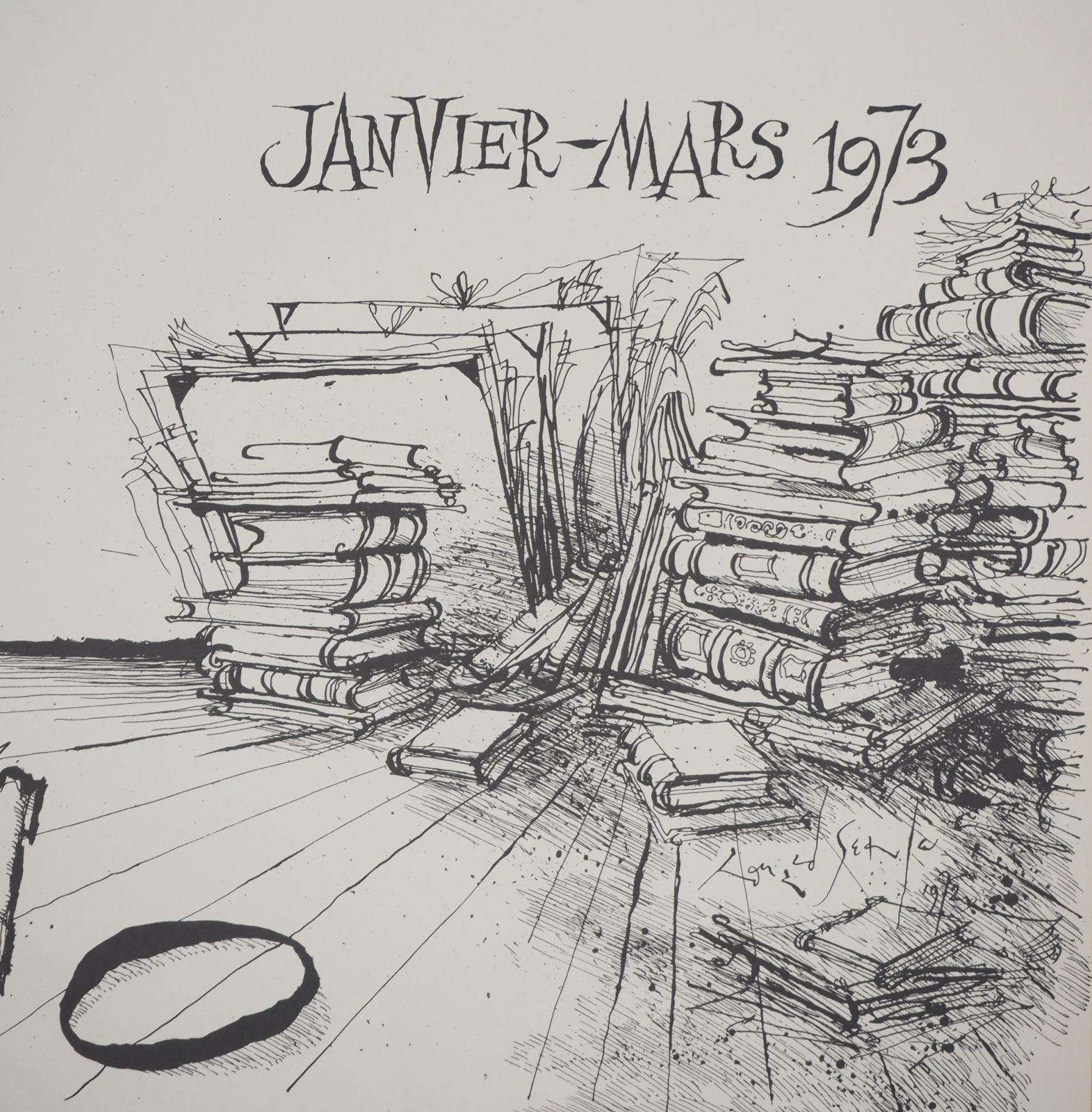 Ronald Searlethe Book Lover   Original Lithograph, Signed1973 photo 217.0