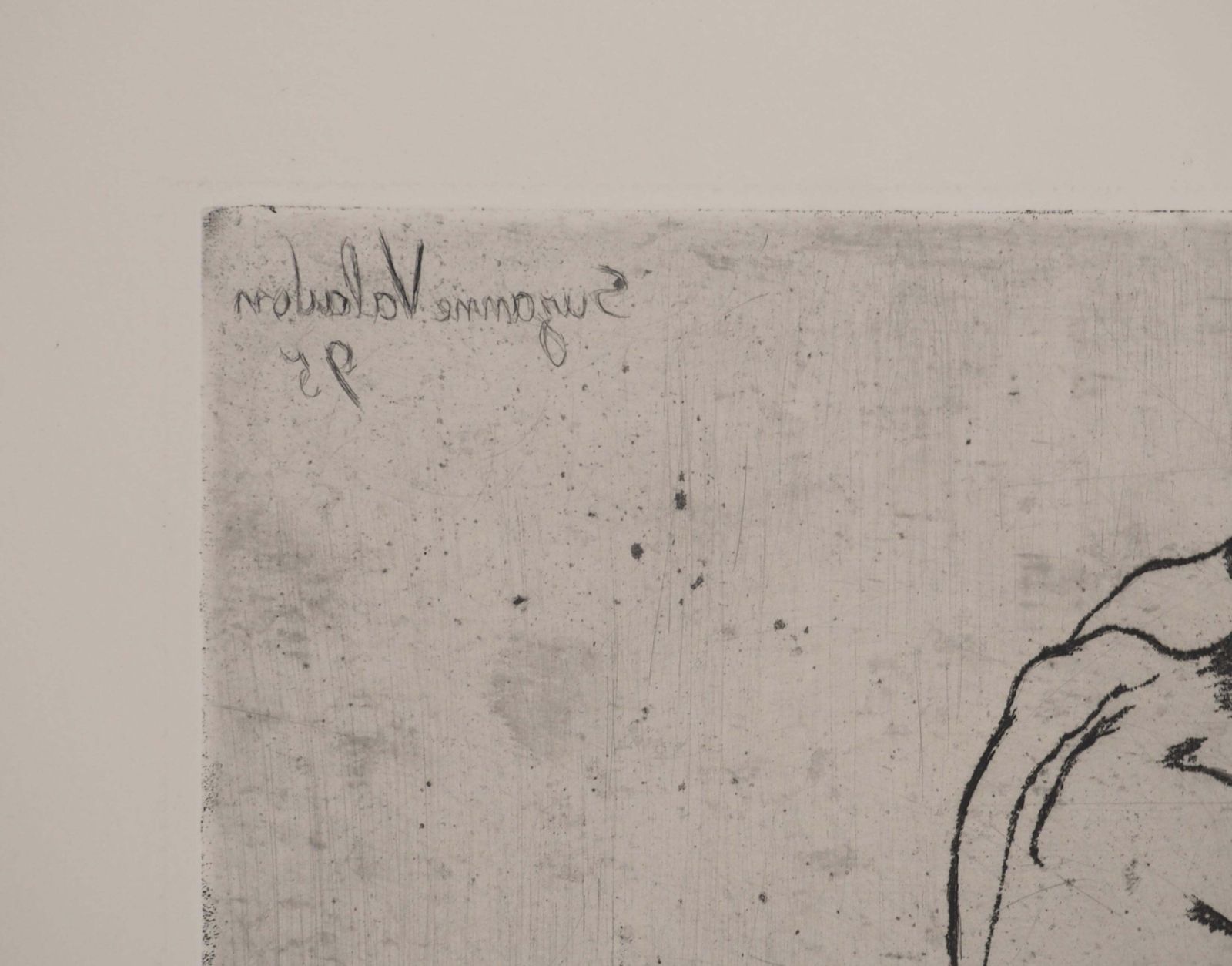 Suzanne Valadonnude Woman Doing Her Hair    Original Etching Signed (Petrides #E5)1932 photo vintage