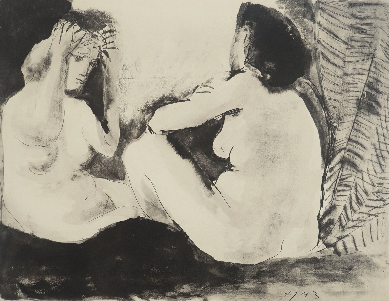 Pablo Picassonaked Seated Women   Lithograph And Stencil1967