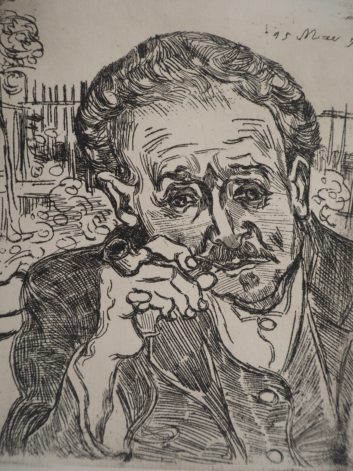 Portrait Of Docteur Gachet (Man With A Pipe)   Etching (Second Edition)2020 photo furniture