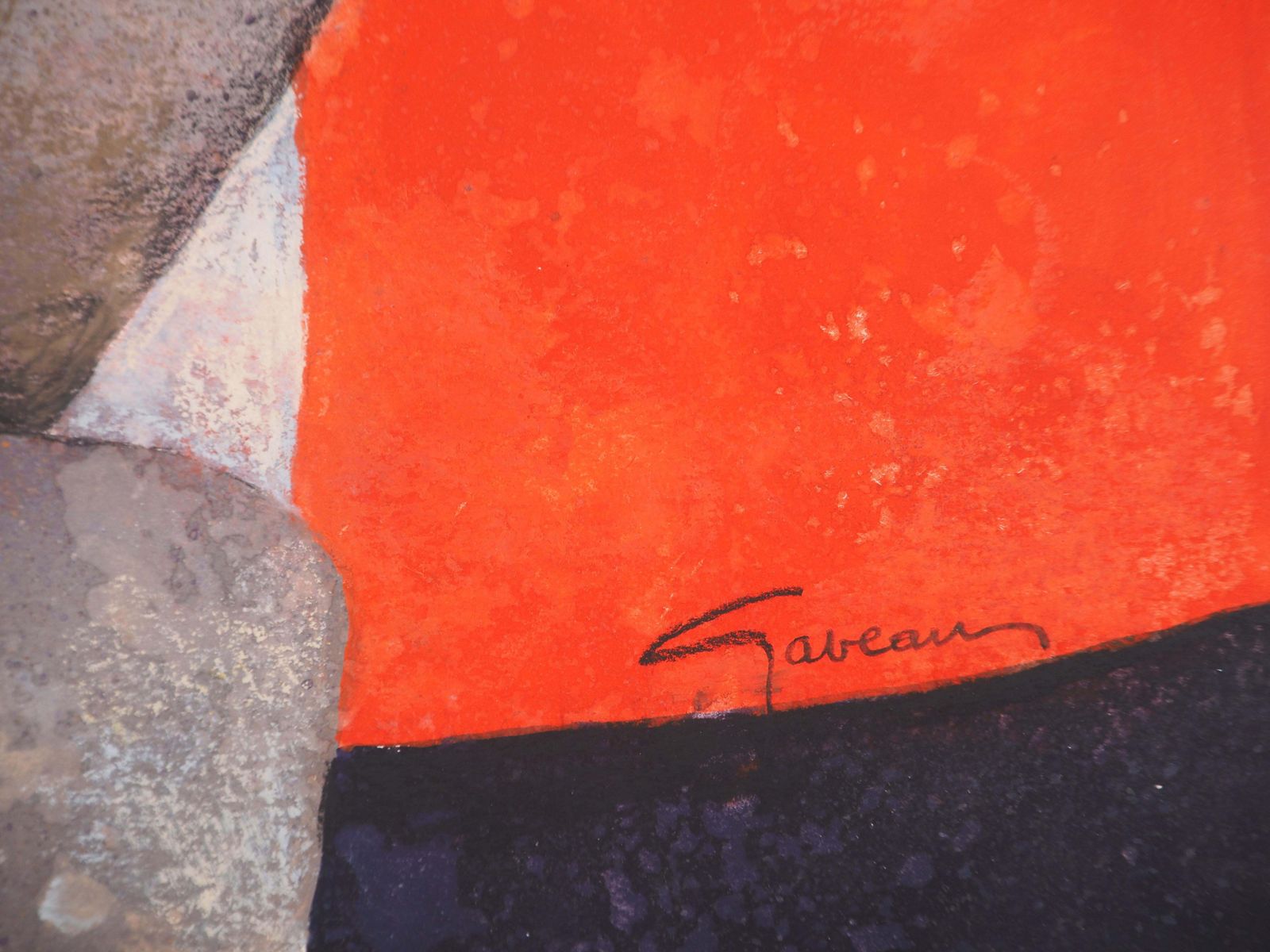 Claude Gaveausoft Rock : Sleeping Model On Red Background   Original Handsigned Painting photo furniture