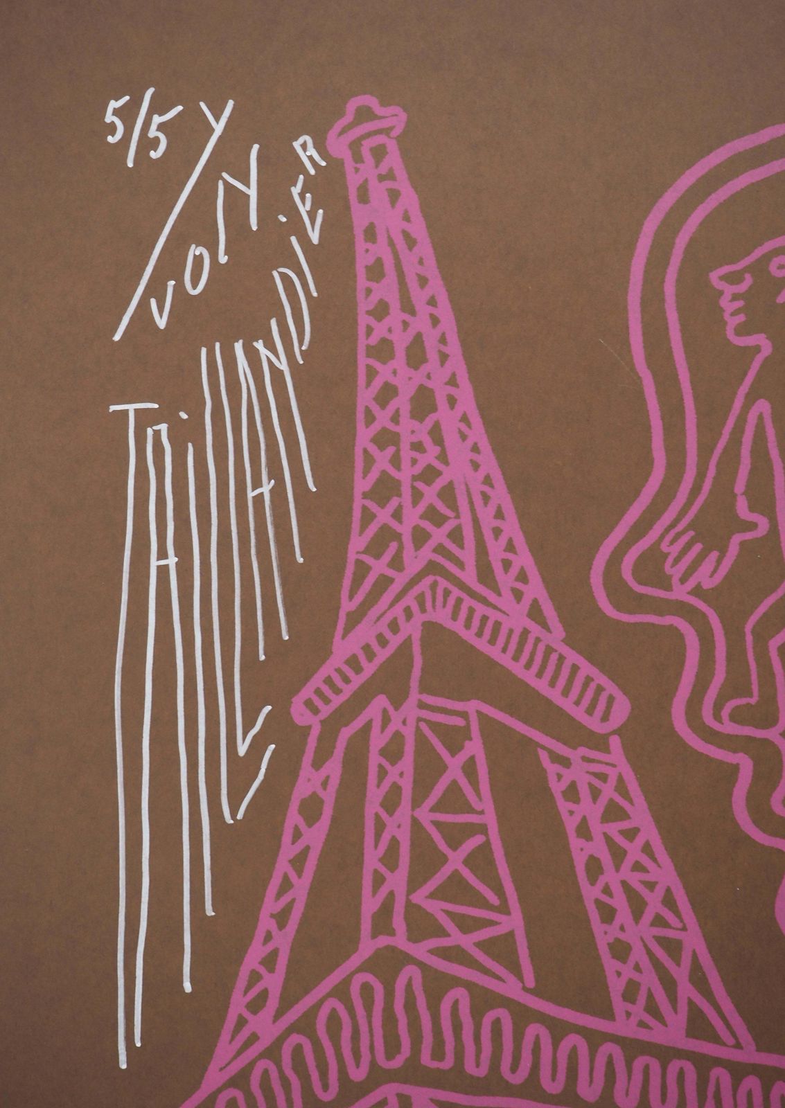 Yvon Taillandierparis, The Pink Eiffel Tower   Original Handsigned Screen Print photo furniture
