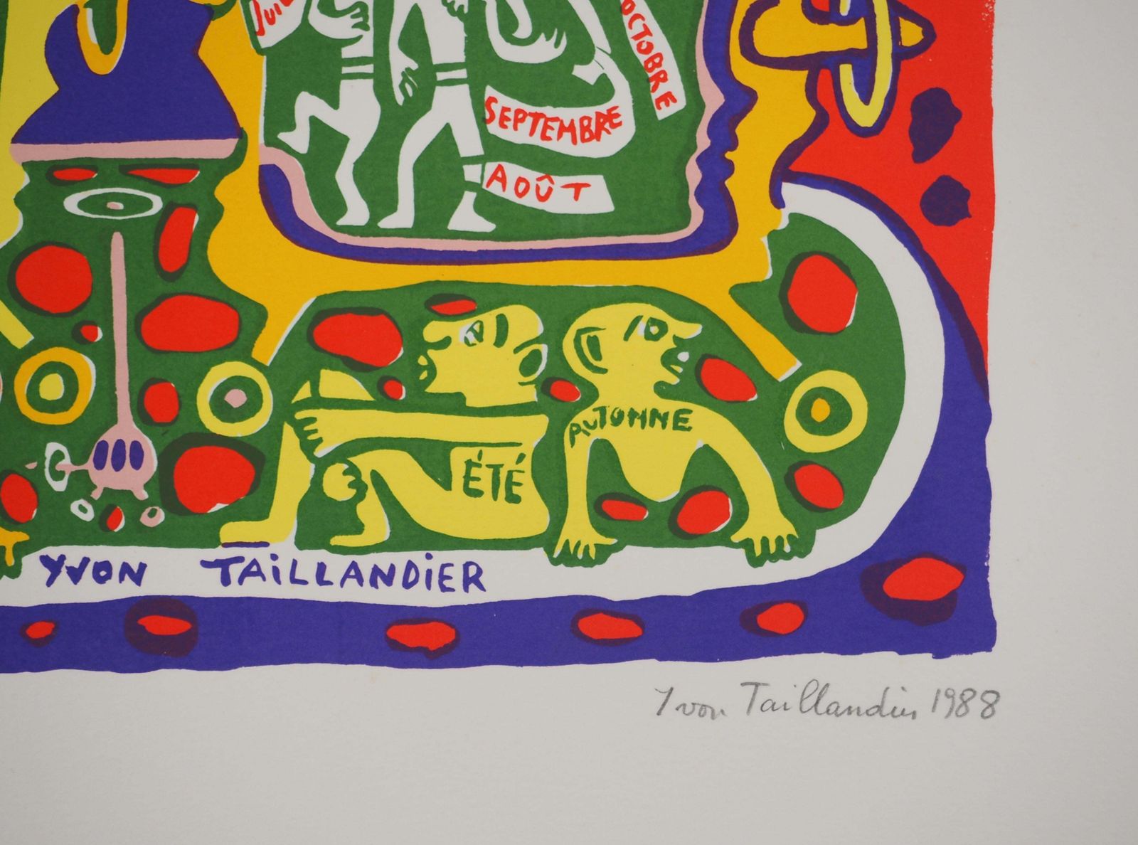 Yvon Taillandierfour Seasons 1988   Original Handsigned Screen Print1988 photo furniture