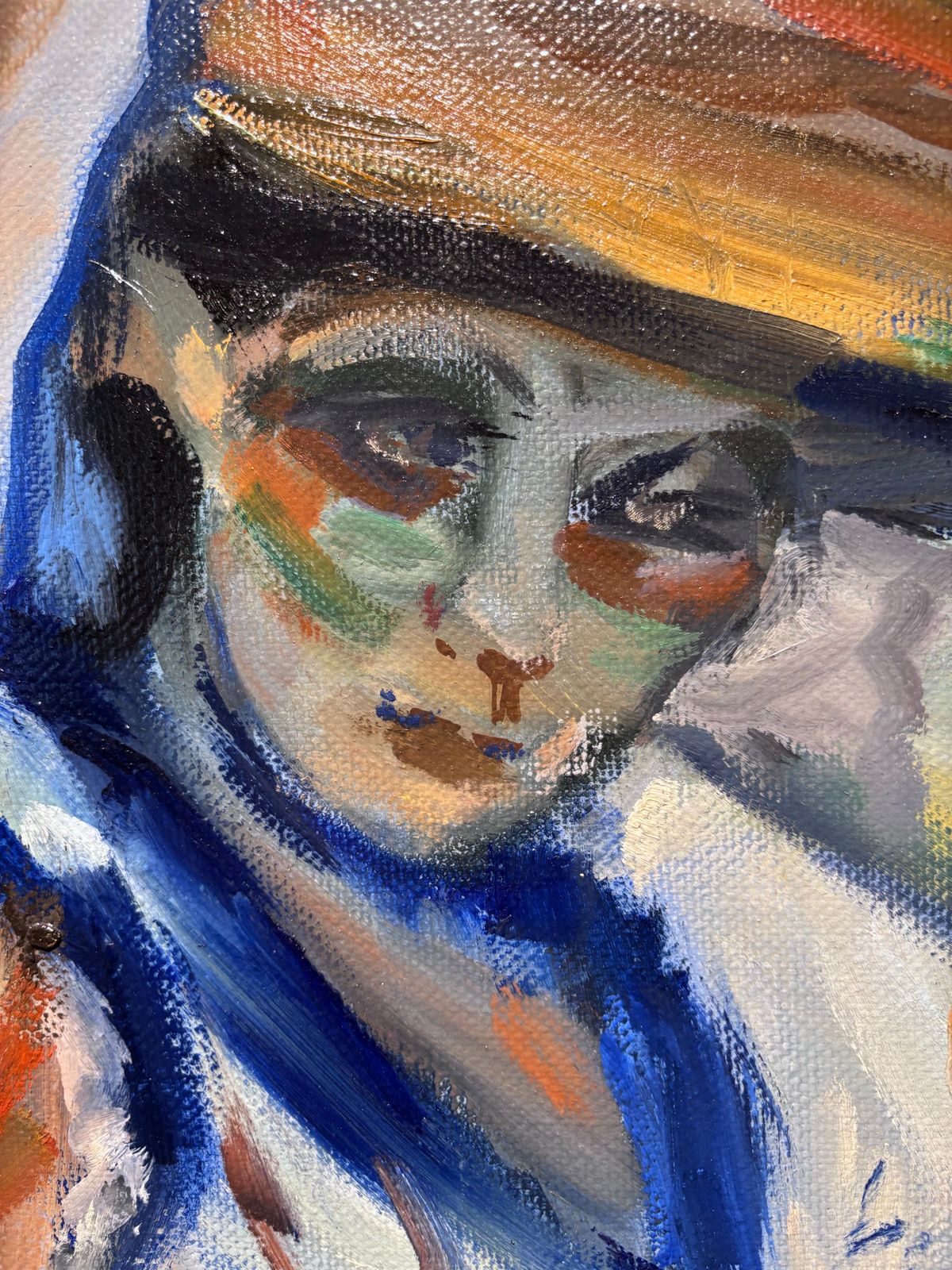 Edgardo Corbelli"Giuliana Con Cappello" Olio Su Tela Cm. 50 X 60 19761976 photo 5199.0