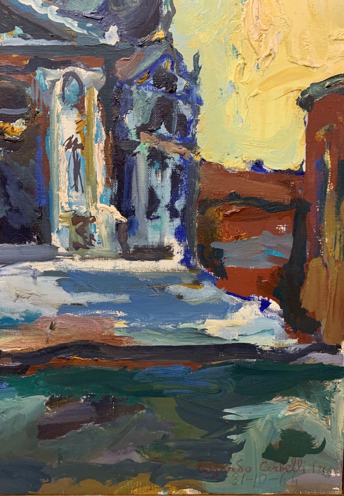 Edgardo Corbelli"Venice"  Church Of Santa Maria Della Salute  1964 Oil  Cm. 73 X 921964 photo for sale