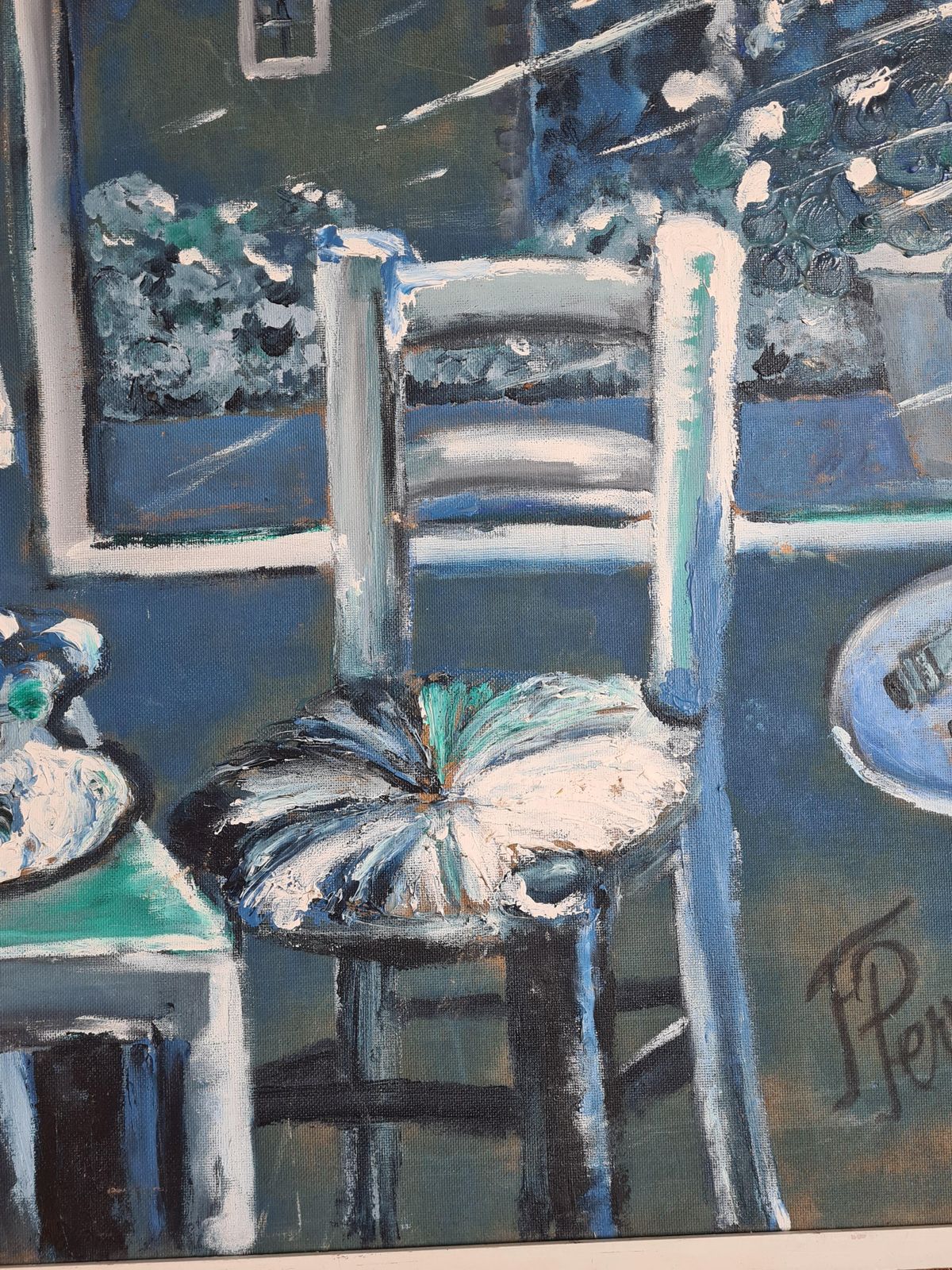 Mid Century Modern, The Artists Atelier, Symphony In Blue By Maurice Ferdinand Perrot From The 1960s photo Art