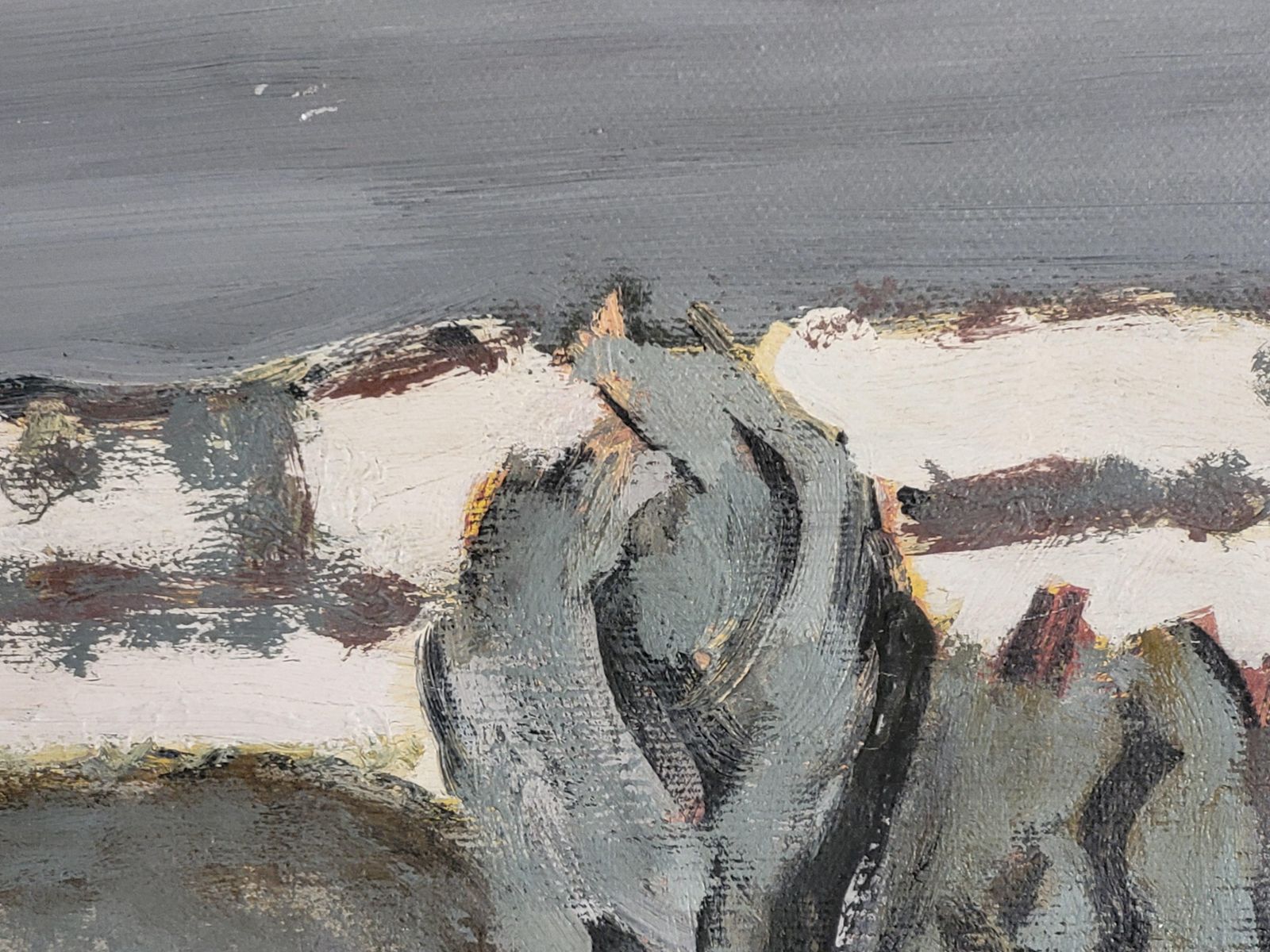 French Mountain Landscape Oil On Canvas. St Victoire At Twilight.. photo buy
