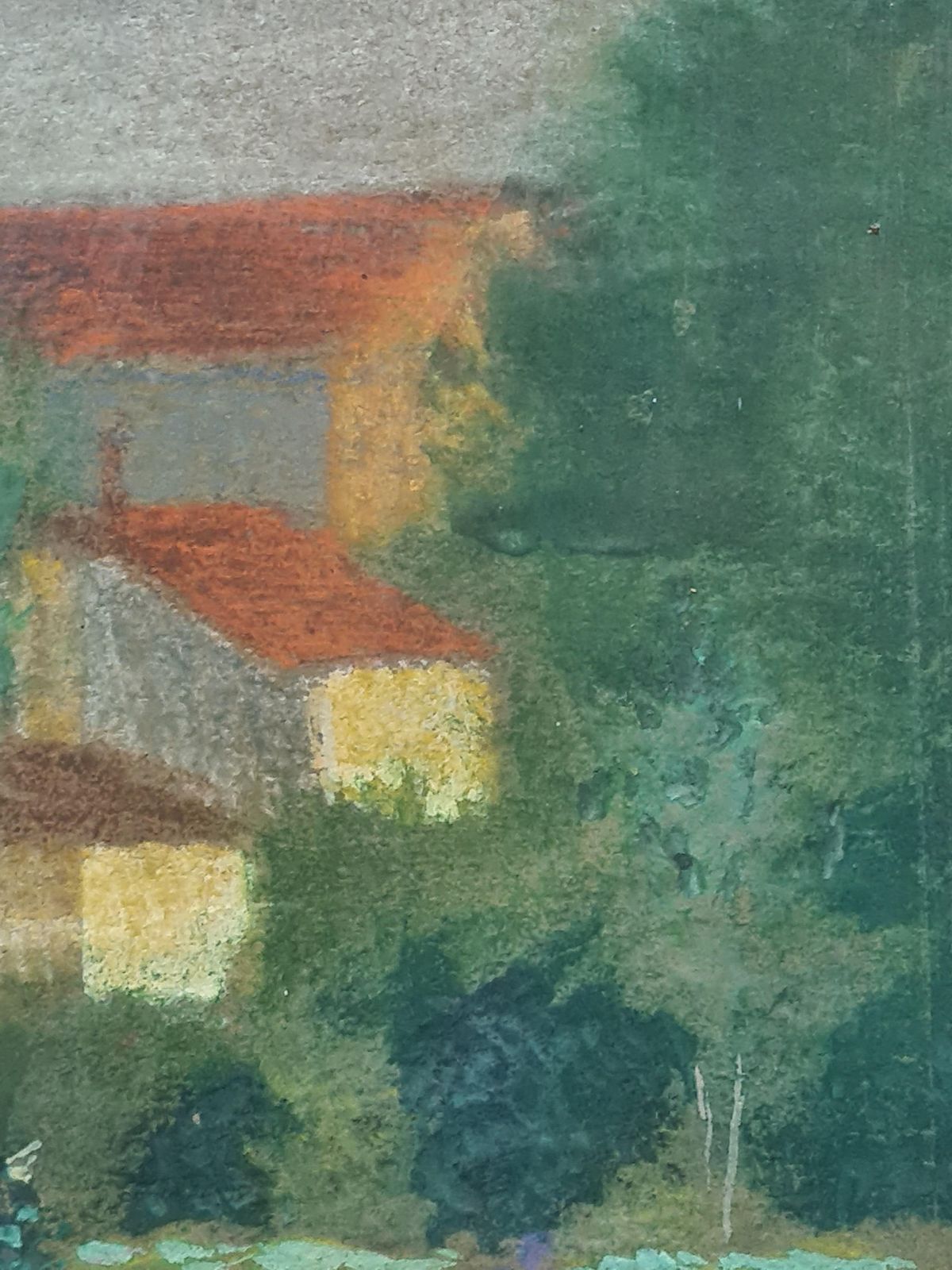 photo vinterior Post Impressionist Garden View, Lady Picking Flowers, Circle Of Edouard Vuillard1920s