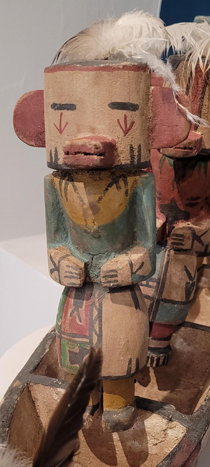 Hopi Craftsmen, Group Of Four Native North American Hopi Katsina (Kachina) Dolls In Canoe.. photo furniture
