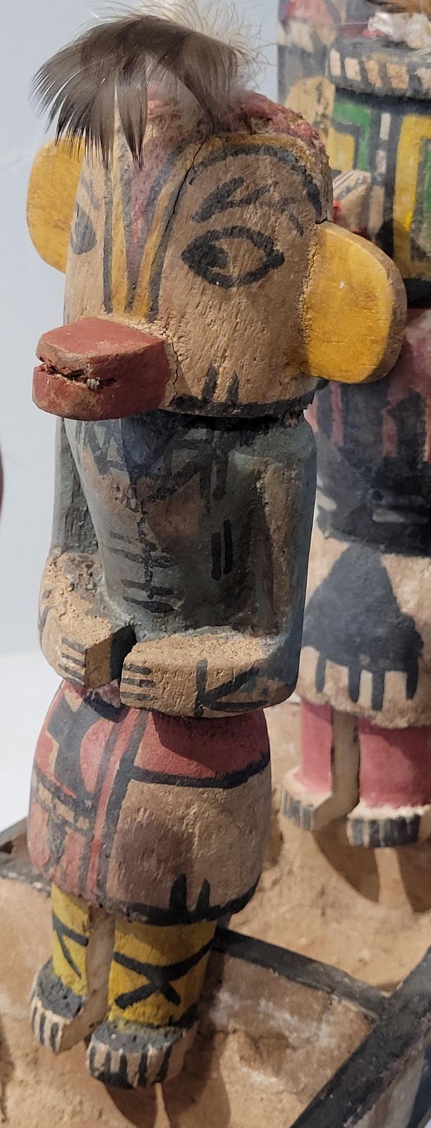 Hopi Craftsmen, Group Of Four Native North American Hopi Katsina (Kachina) Dolls In Canoe.. photo Art