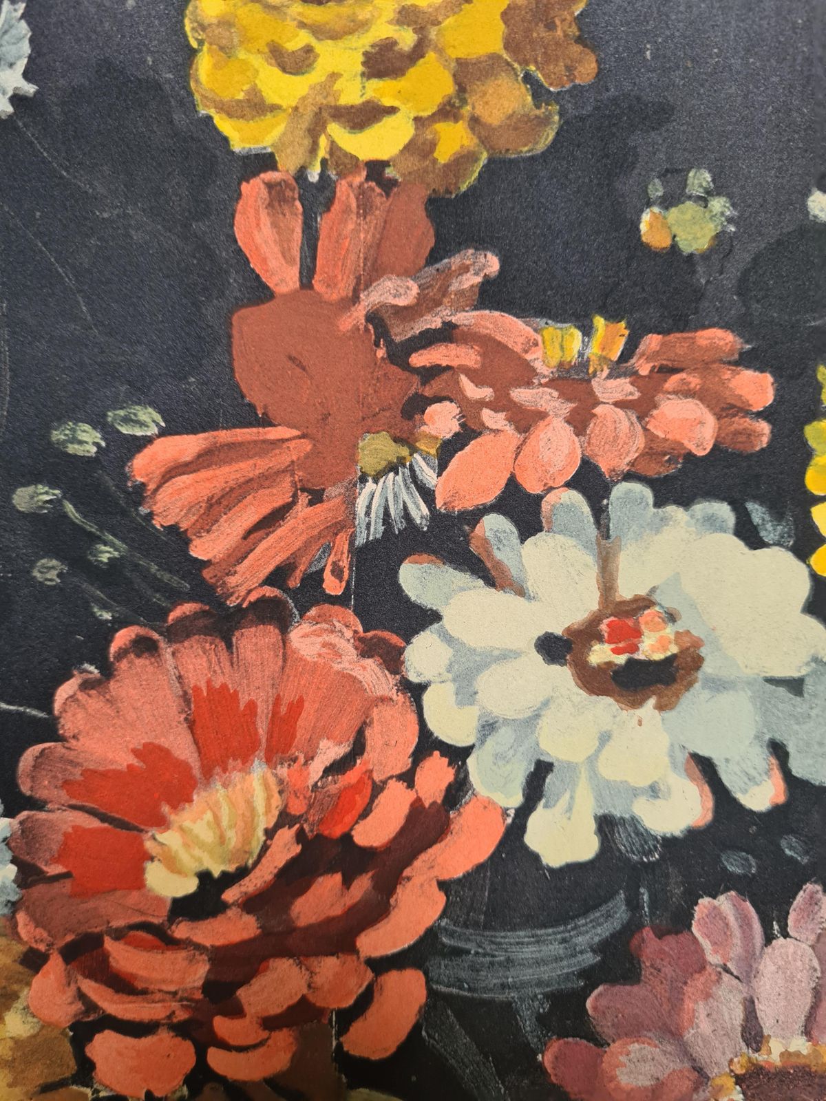 André Derain French Pochoir, Still Life With Flowers, Bouquet Of Zinnias From 1946 photo Art